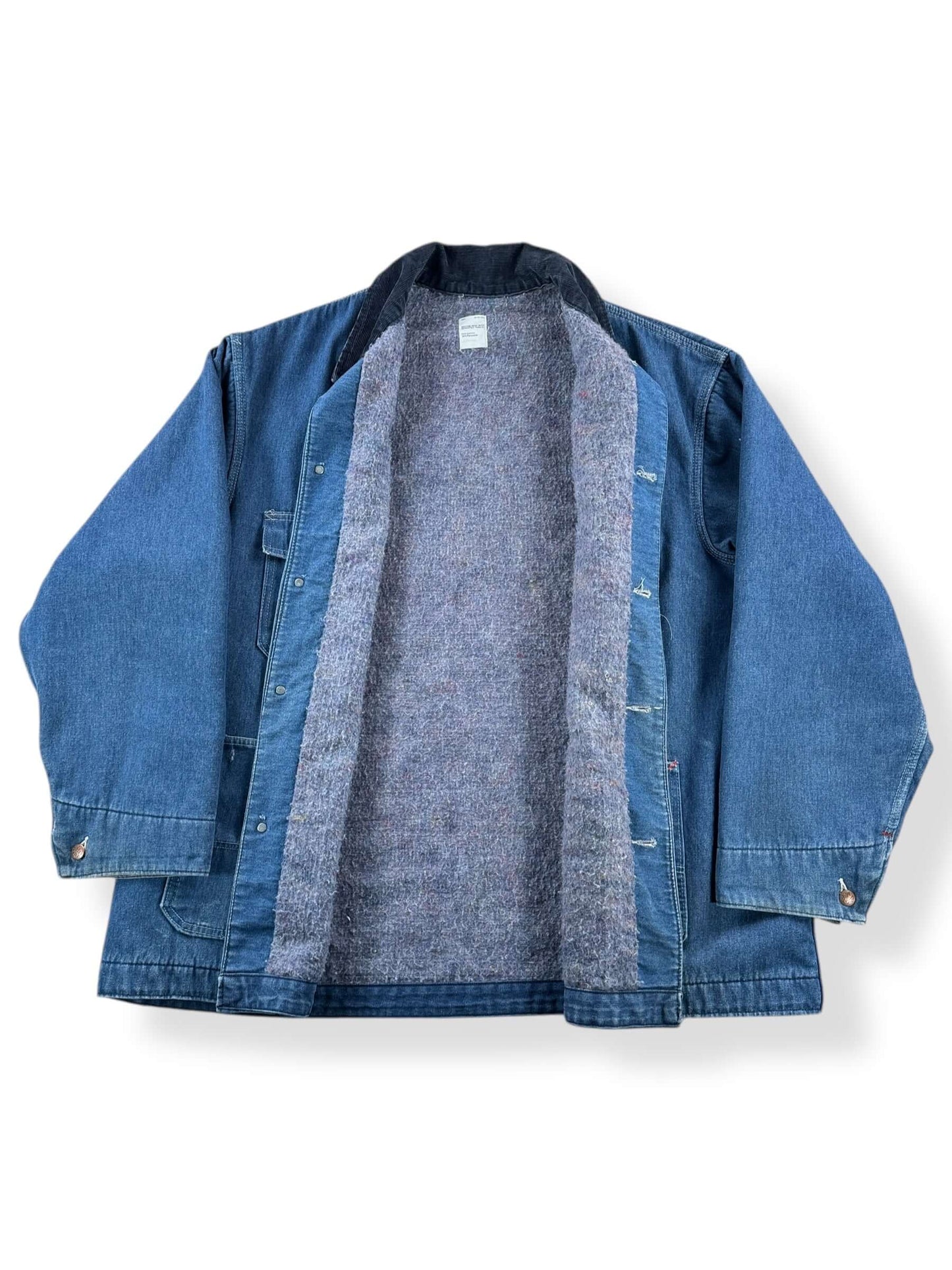 Inside of Vintage Sears Tradewear Blanket Lined Denim Chore Coat SZ L Tall