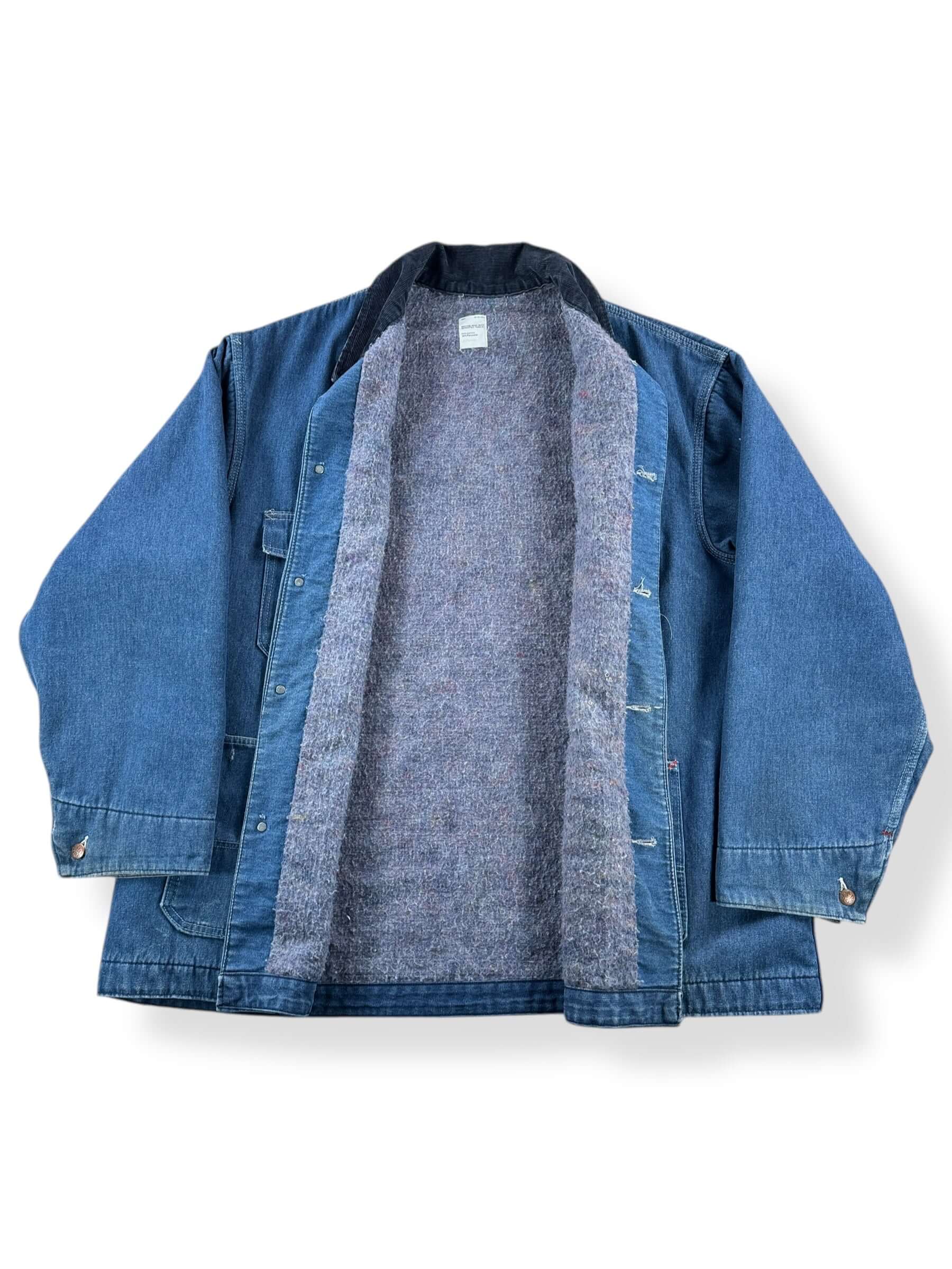 Inside of Vintage Sears Tradewear Blanket Lined Denim Chore Coat SZ L Tall