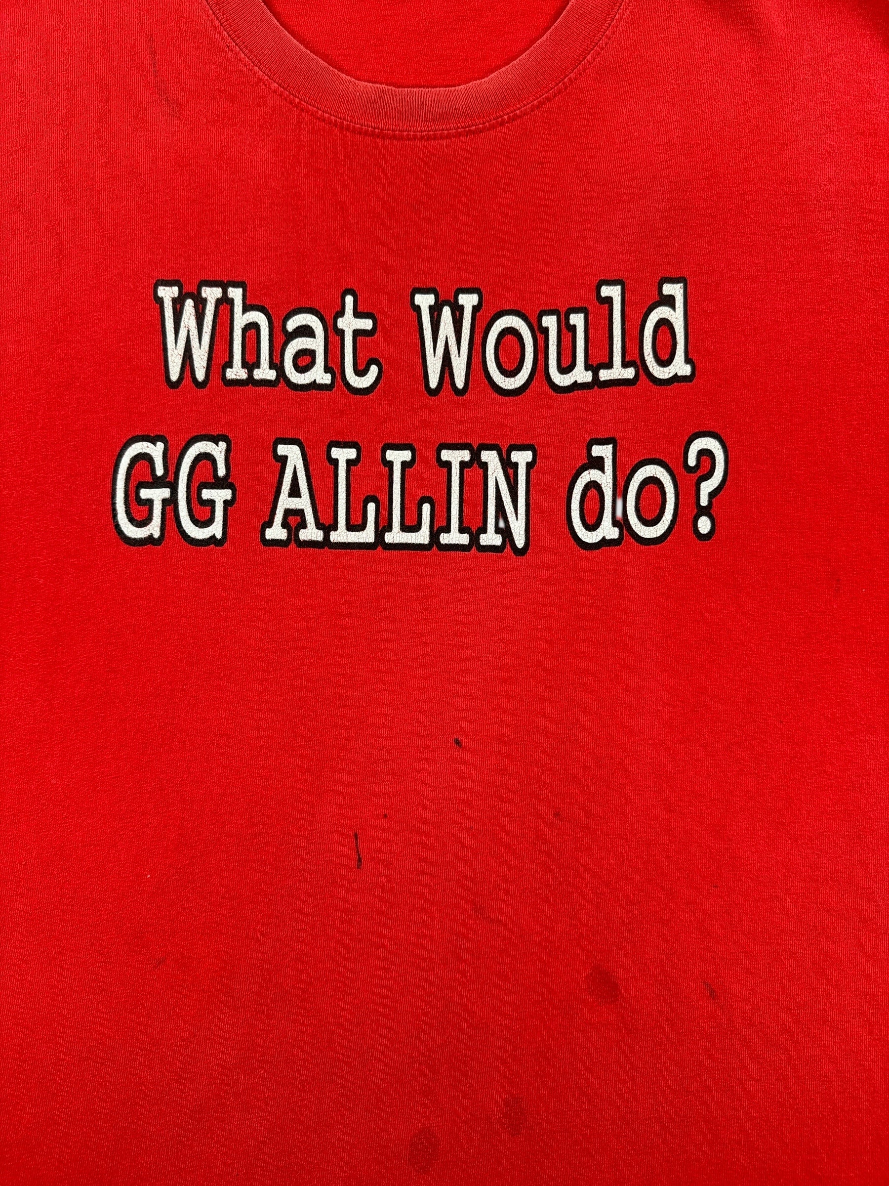 Graphic on Vintage What Would GG Allin Do Hells Kitchen Tacoma Tee SZ XL