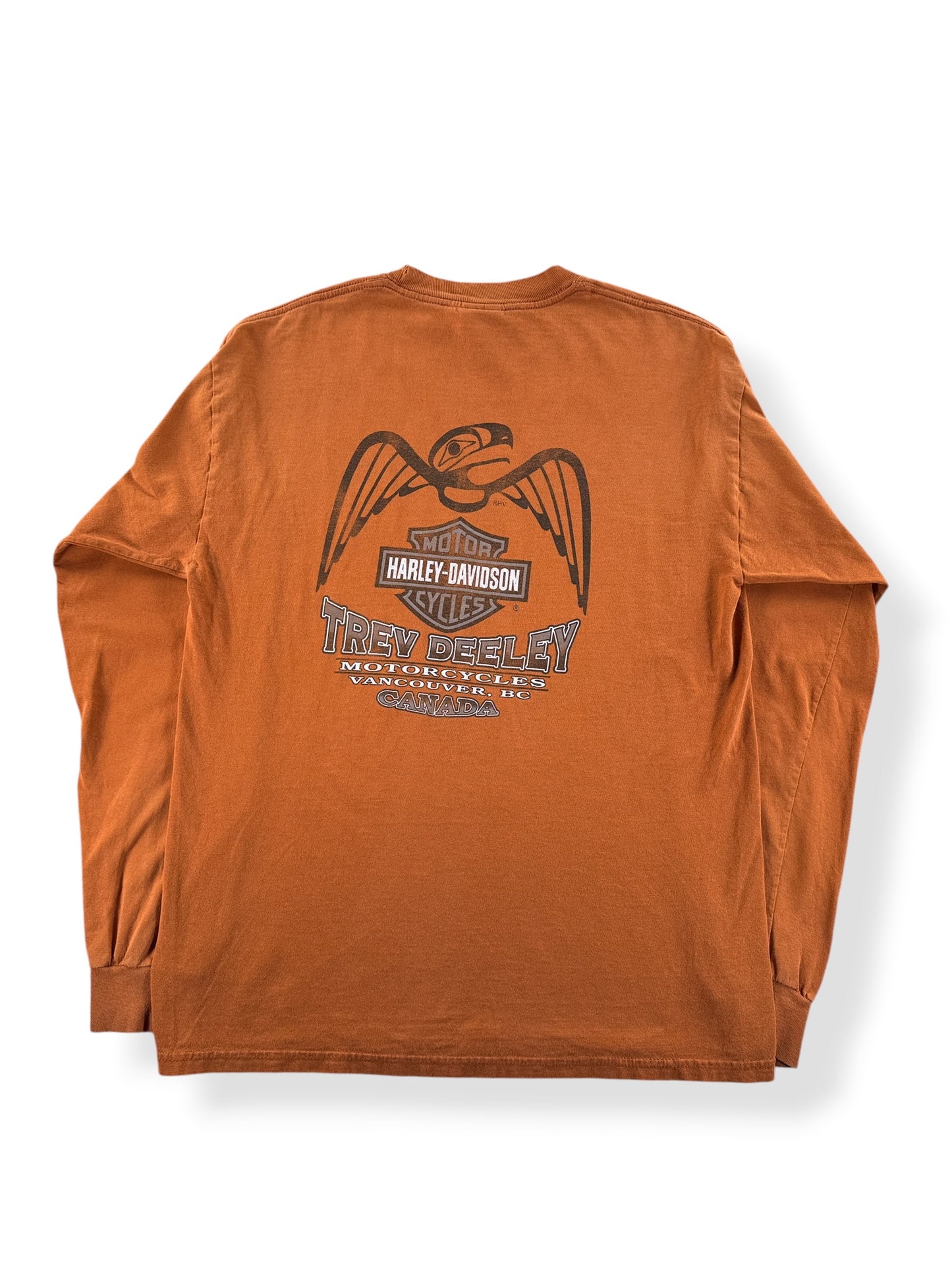 Back of Vintage Harley Davidson Eagle LS Tee SZ L