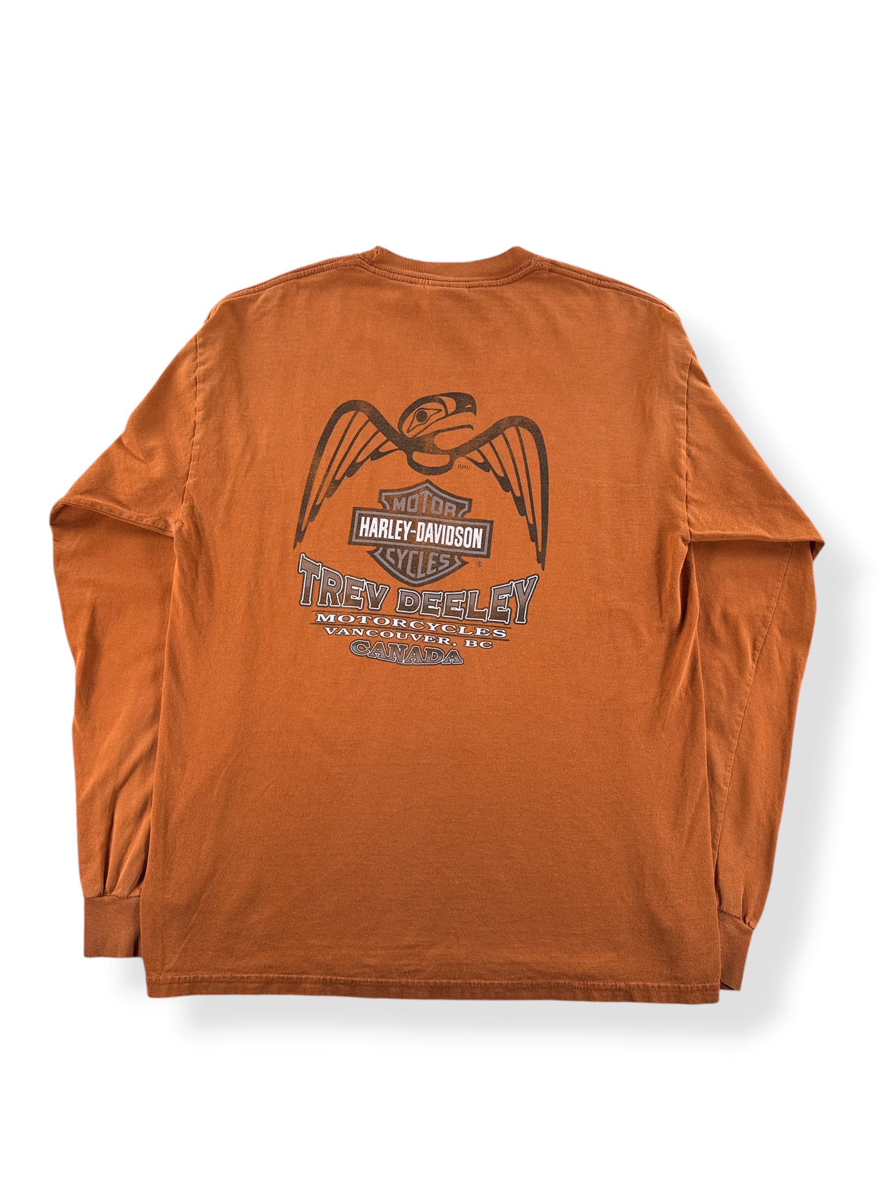 Back of Vintage Harley Davidson Eagle LS Tee SZ L