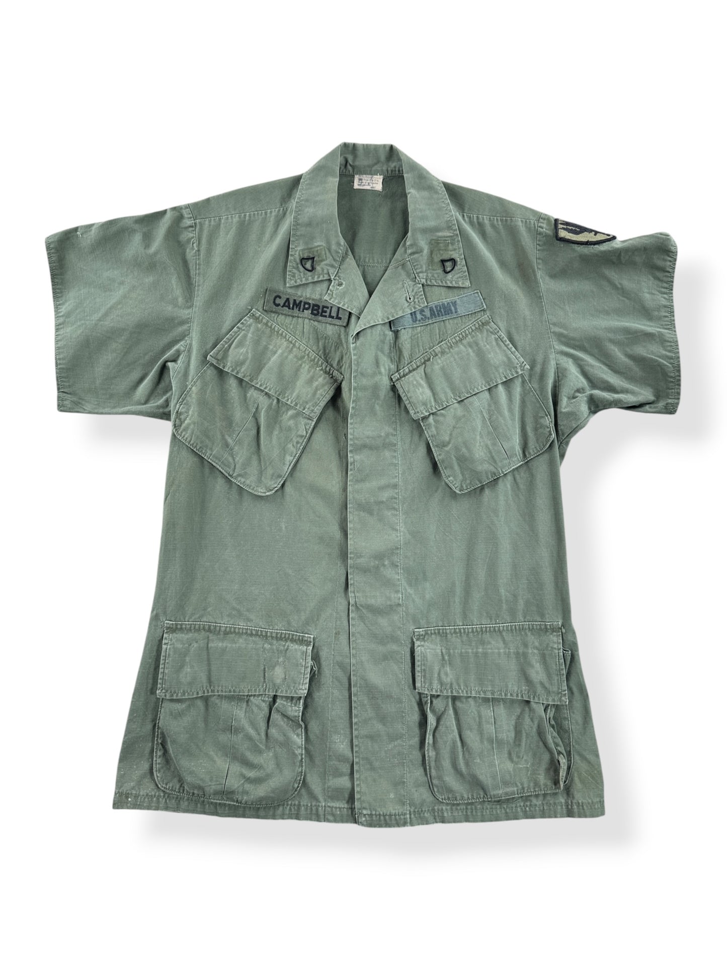 Front of Vintage Vietnam Short Sleeve Jungle Shirt SZ S