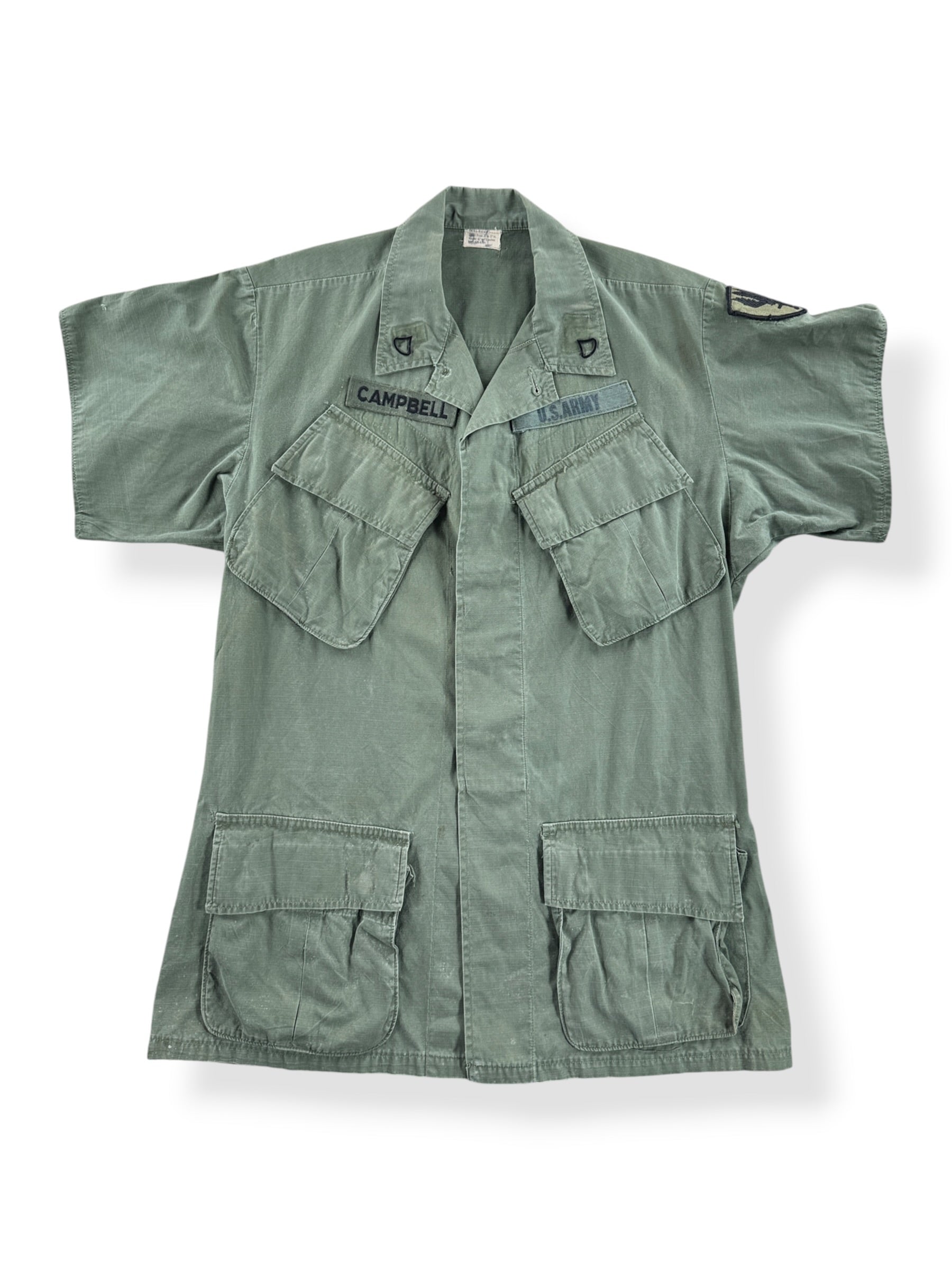 Front of Vintage Vietnam Short Sleeve Jungle Shirt SZ S