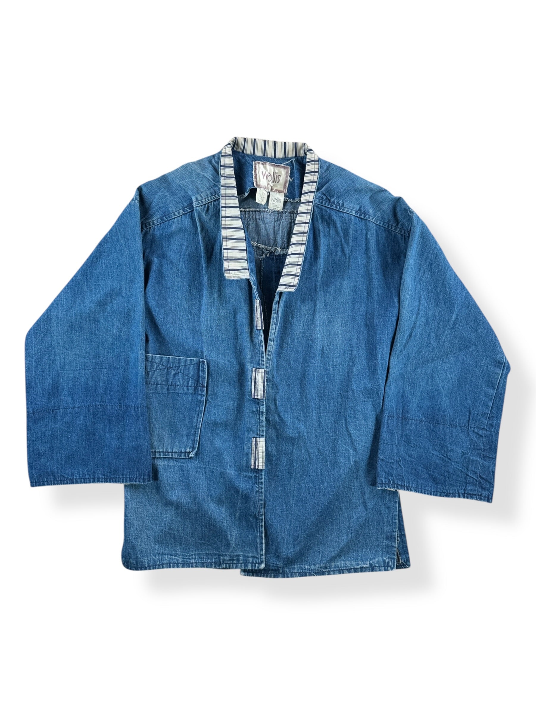 Front of Vintage Wallis Indigo Denim Jacket SZ 8