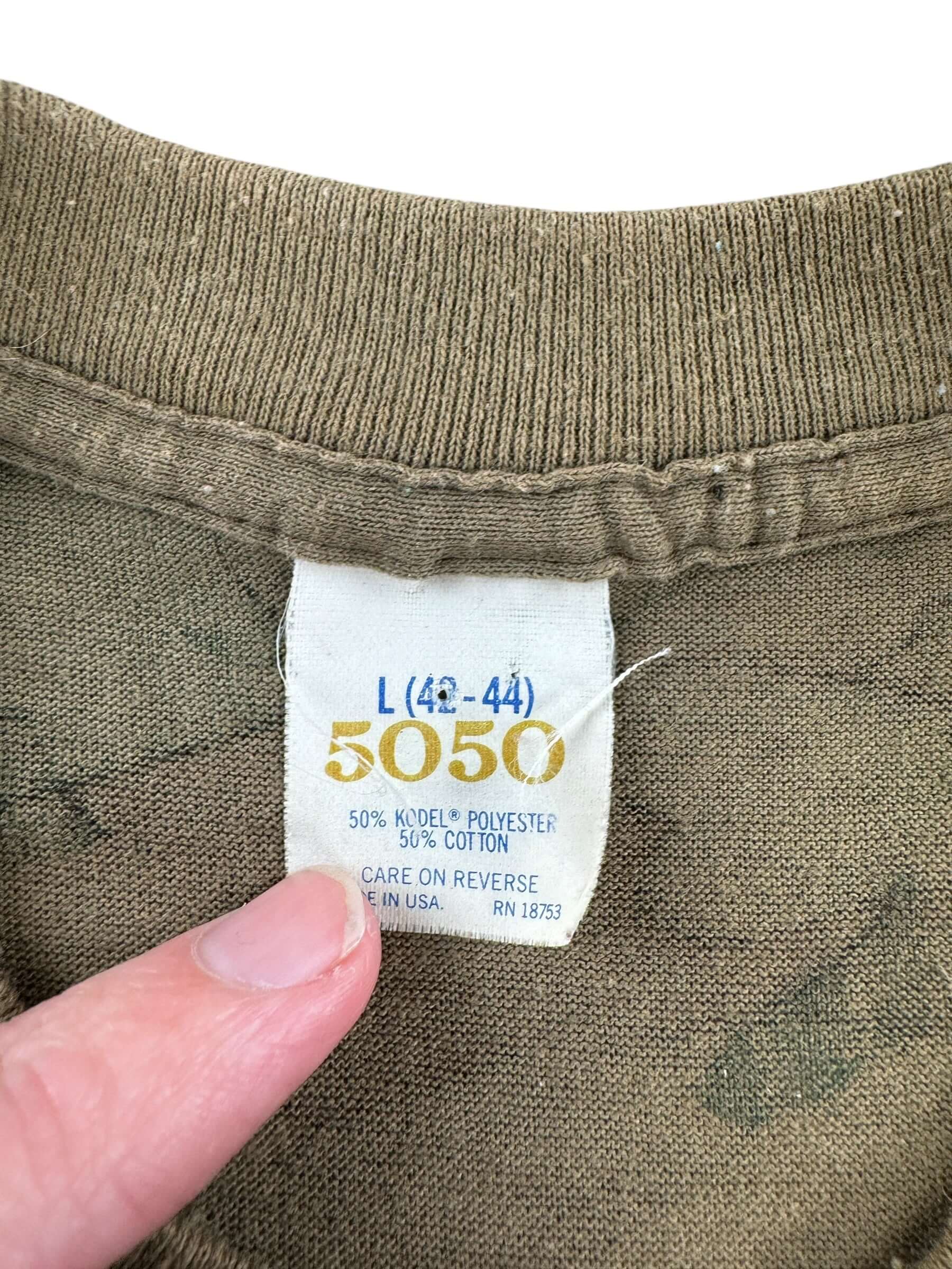Tag on Vintage 50/50 Camo Pocket Tee SZ M