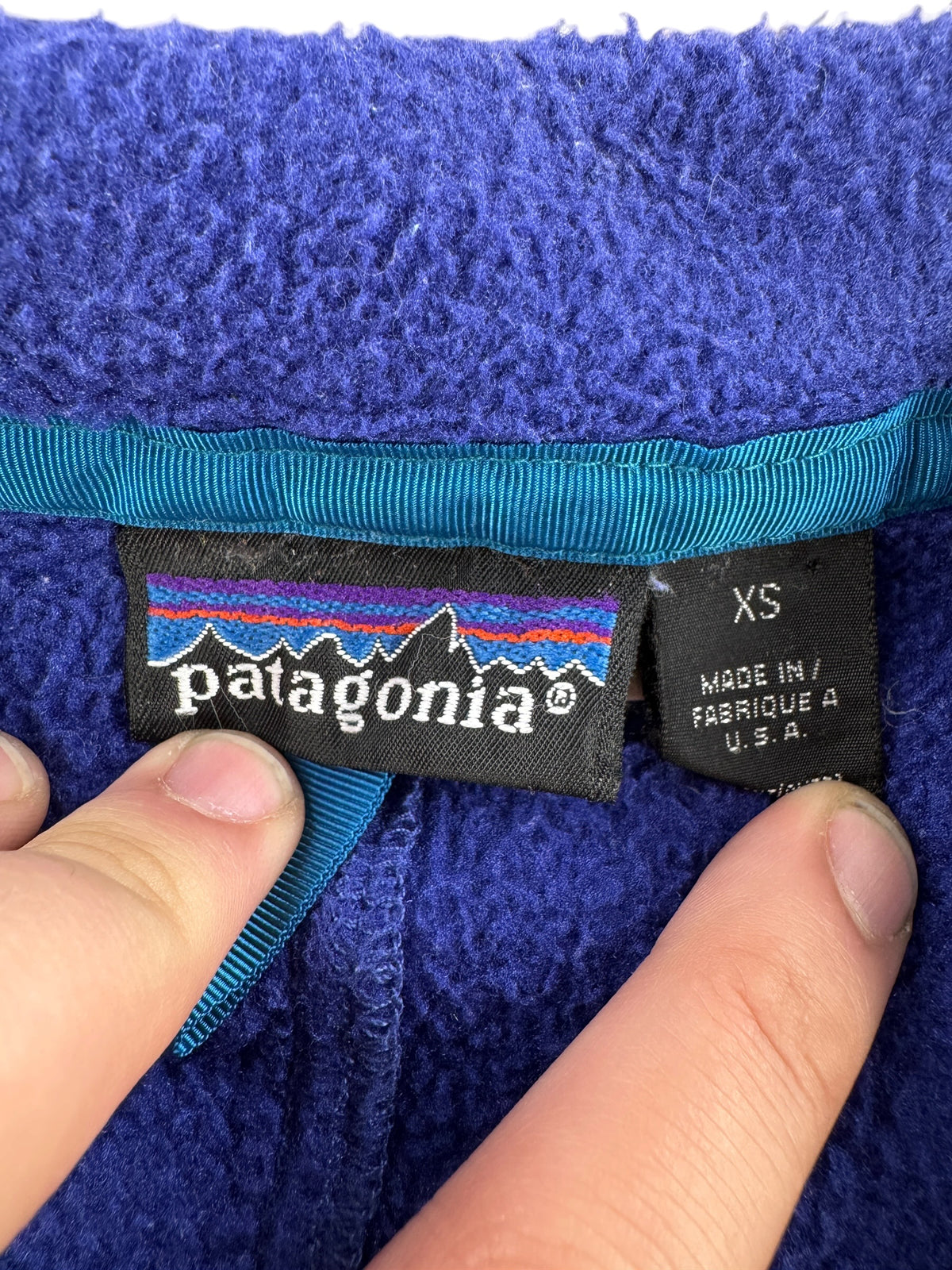 Tags on Vintage 90s Patagonia Fleece Jacket SZ XS