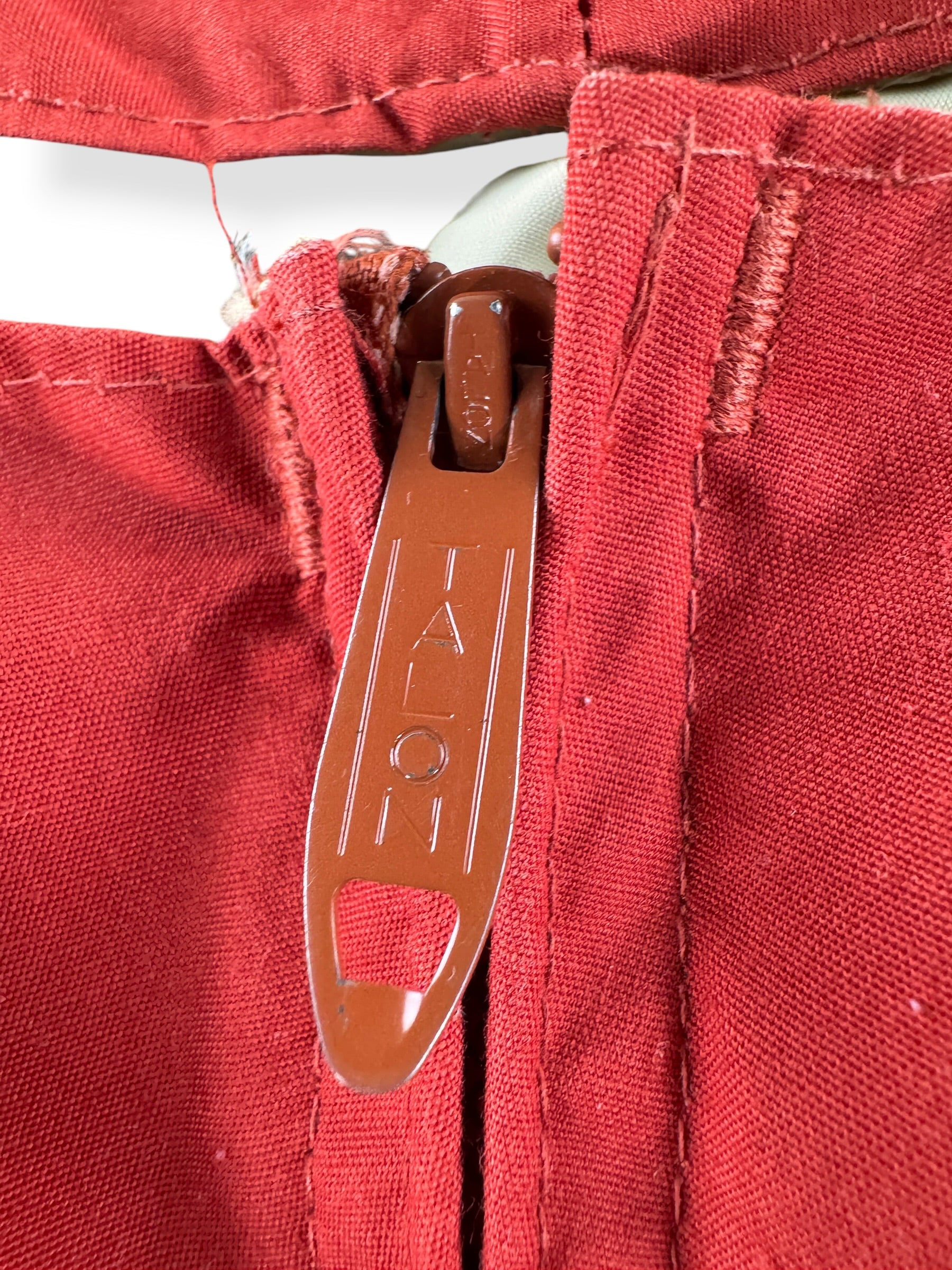 Zipper on Vintage Woolrich Brick Red Parka SZ S