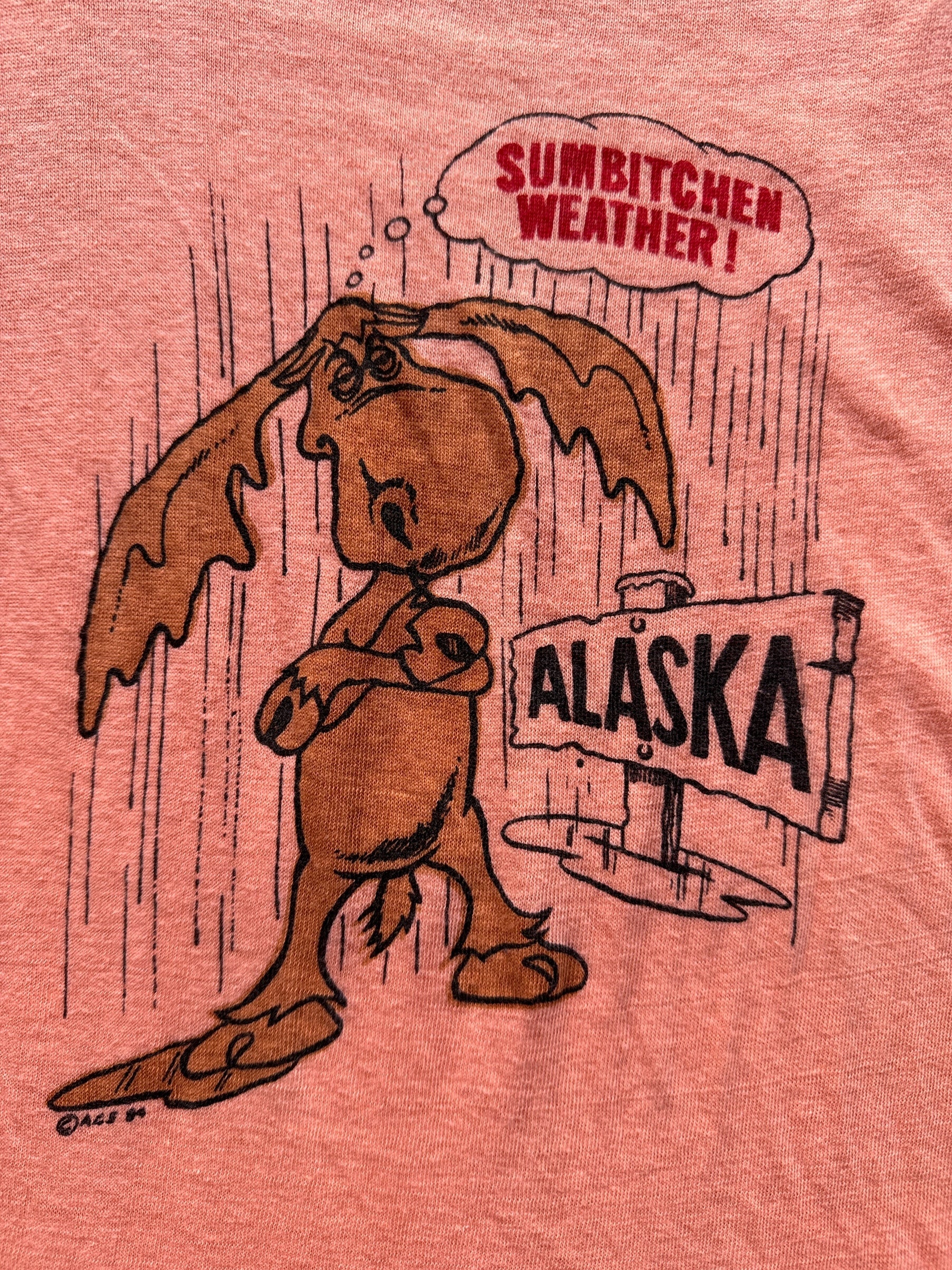 front graphic of Vintage Sumbitchen Weather Alaska Tee SZ M