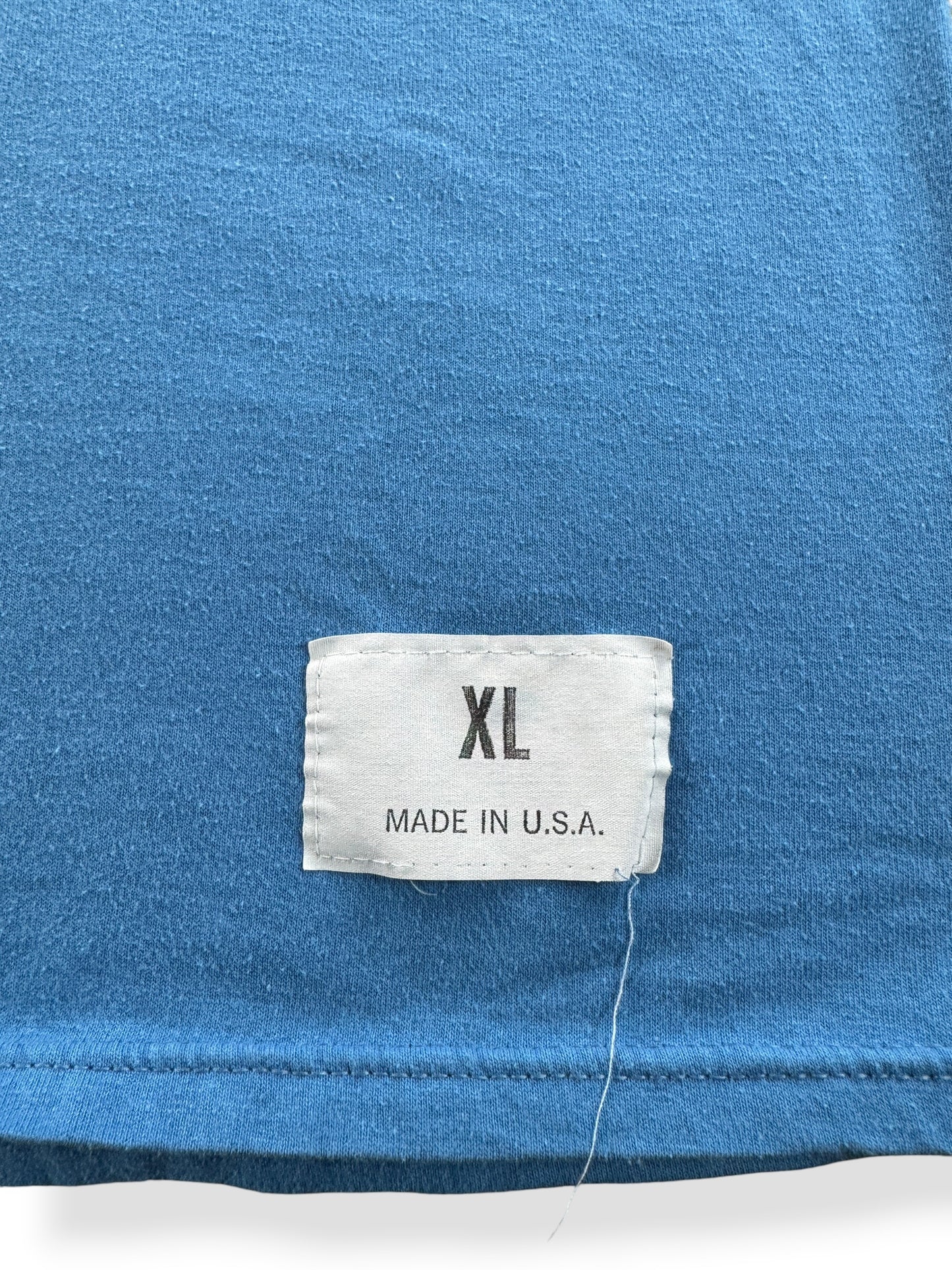 Label on Vintage Baby Blue Cotton/Poly Jersey SZ XL (Fits L)