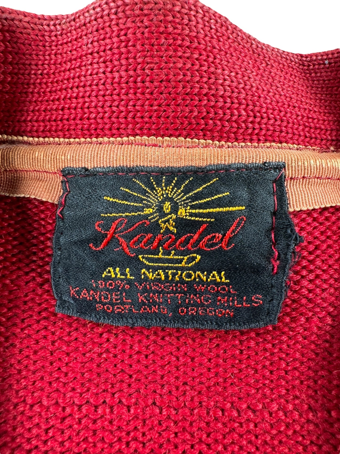 Label on Vintage Kandel Varsity Sweater SZ M