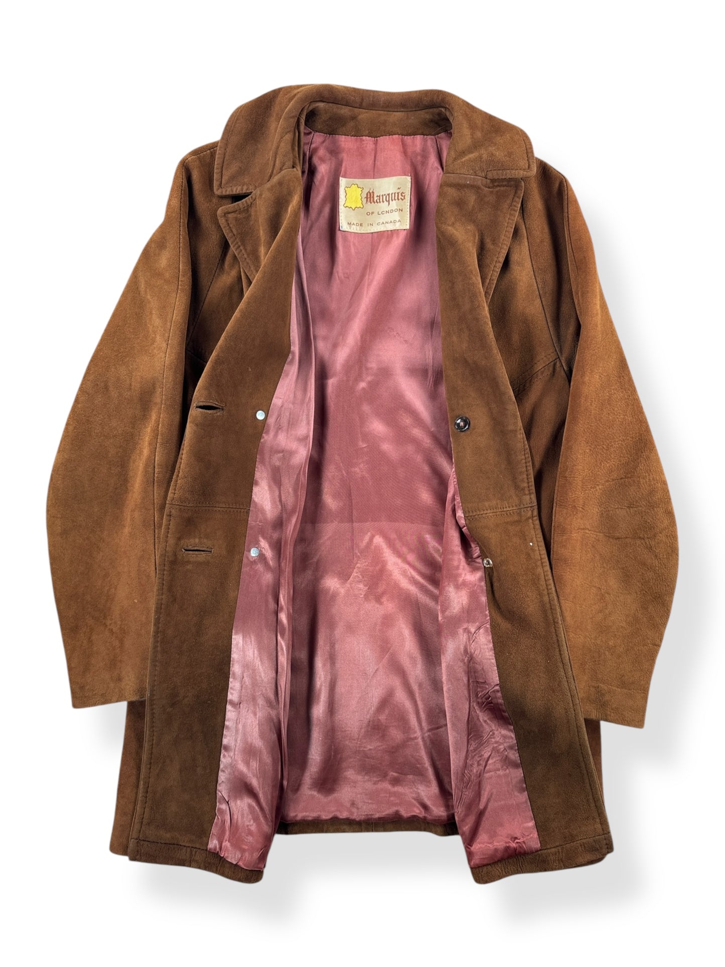 Inside of Vintage Womens 1960s Marquis of London Suede Jacket SZ M