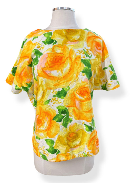 Front view of 1960s Graff Floral Top M