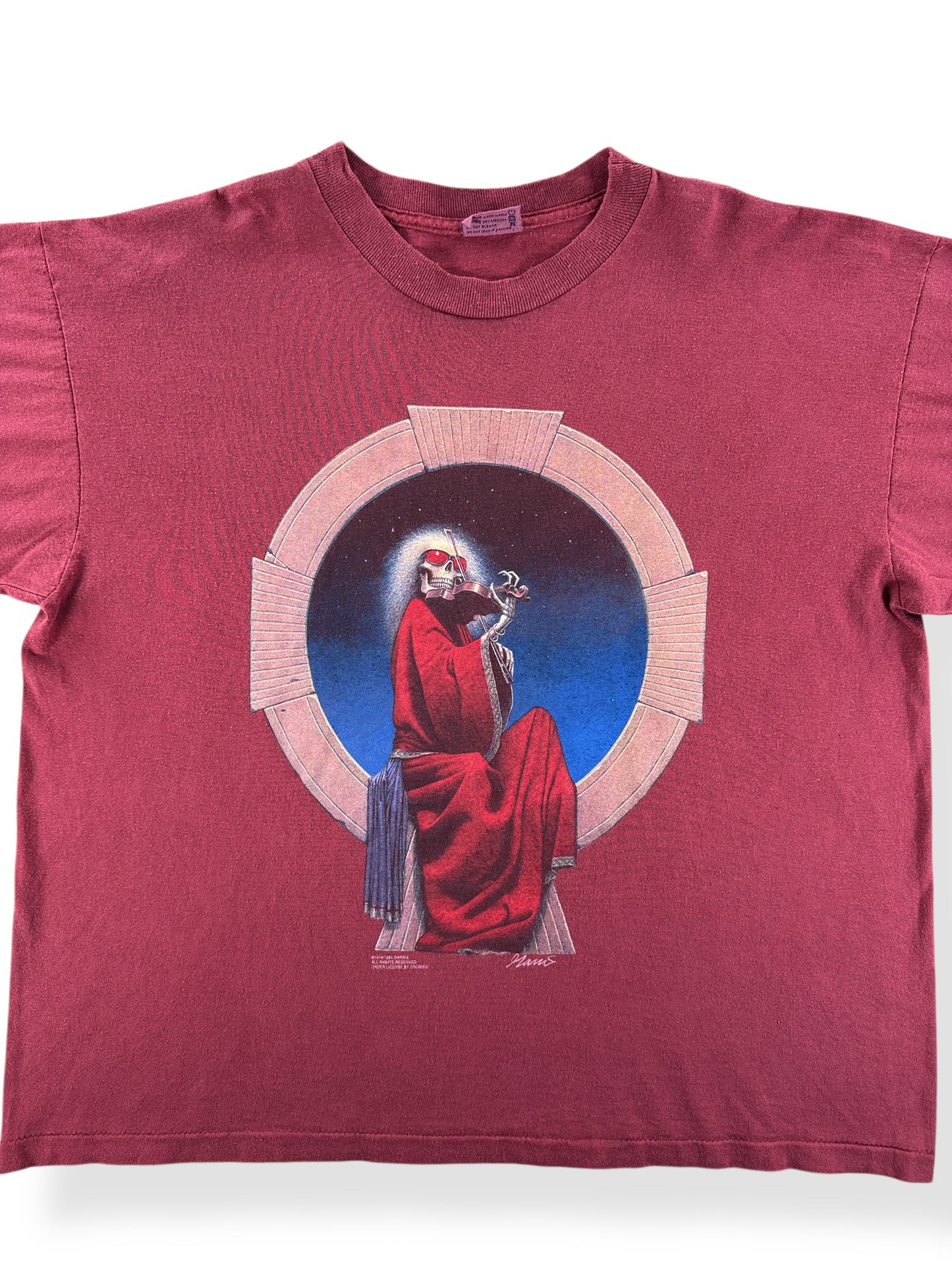Front Close Up of Vintage Grateful Dead Blues for Allah Tee SZ XL