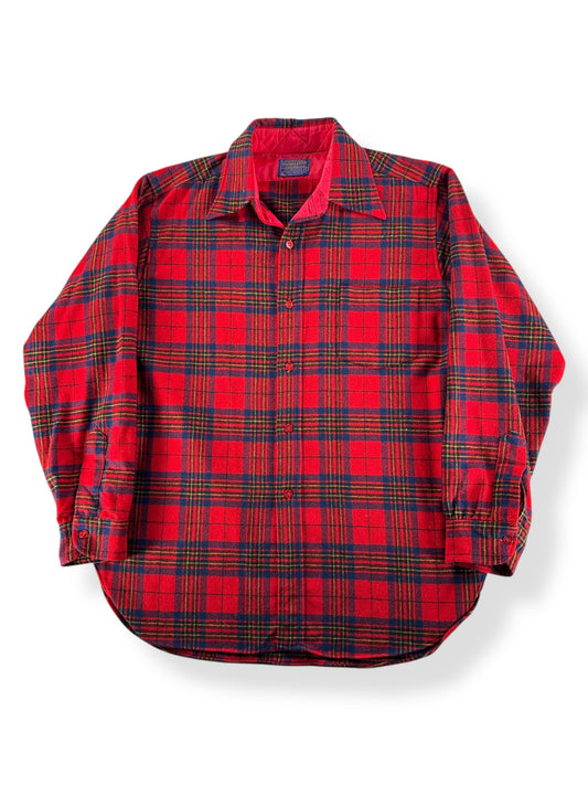 Front of Vintage Pendleton Red and Blue Flannel SZ L