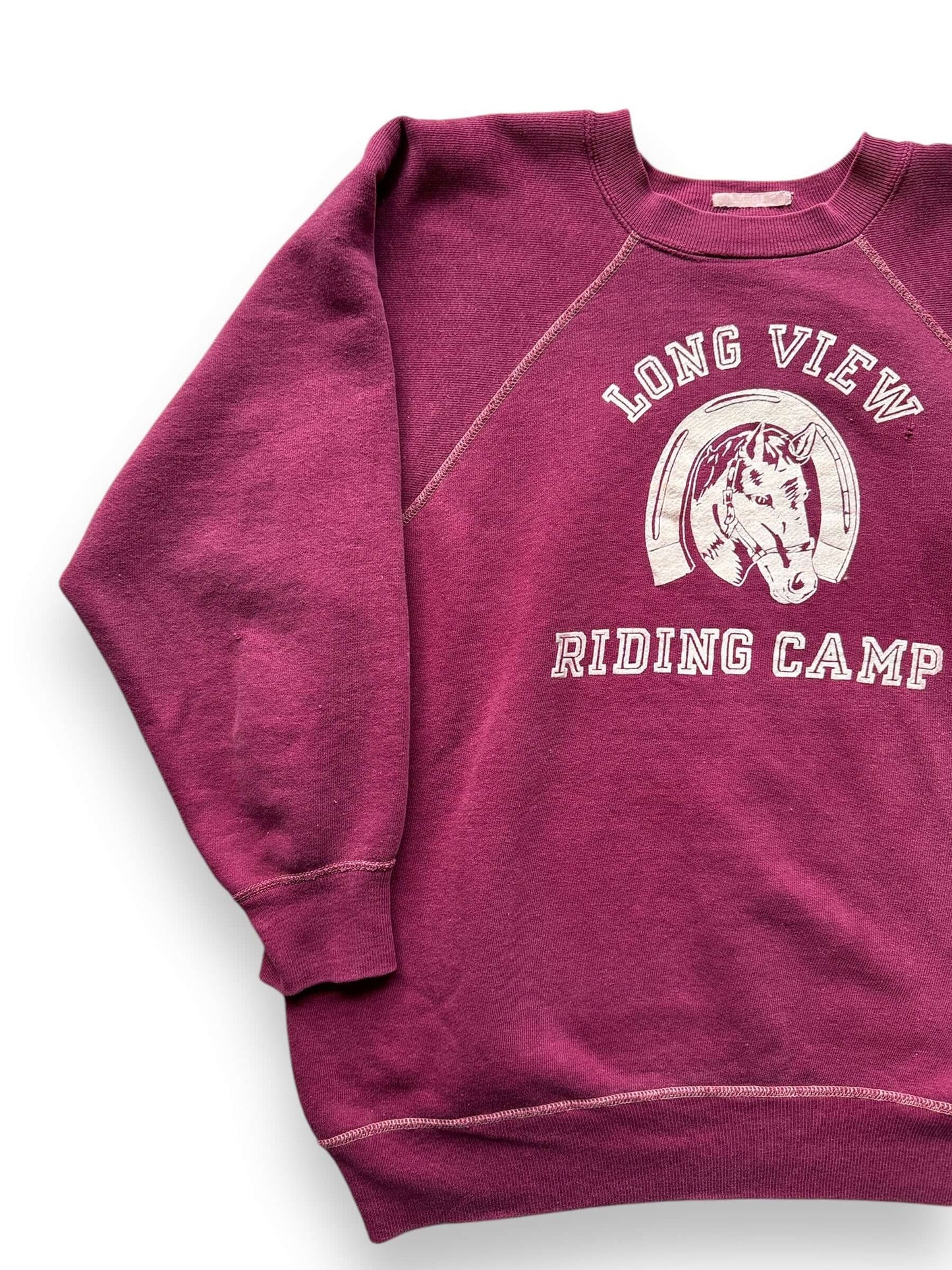 front right of Vintage Long View Riding Club Crewneck SZ M-L