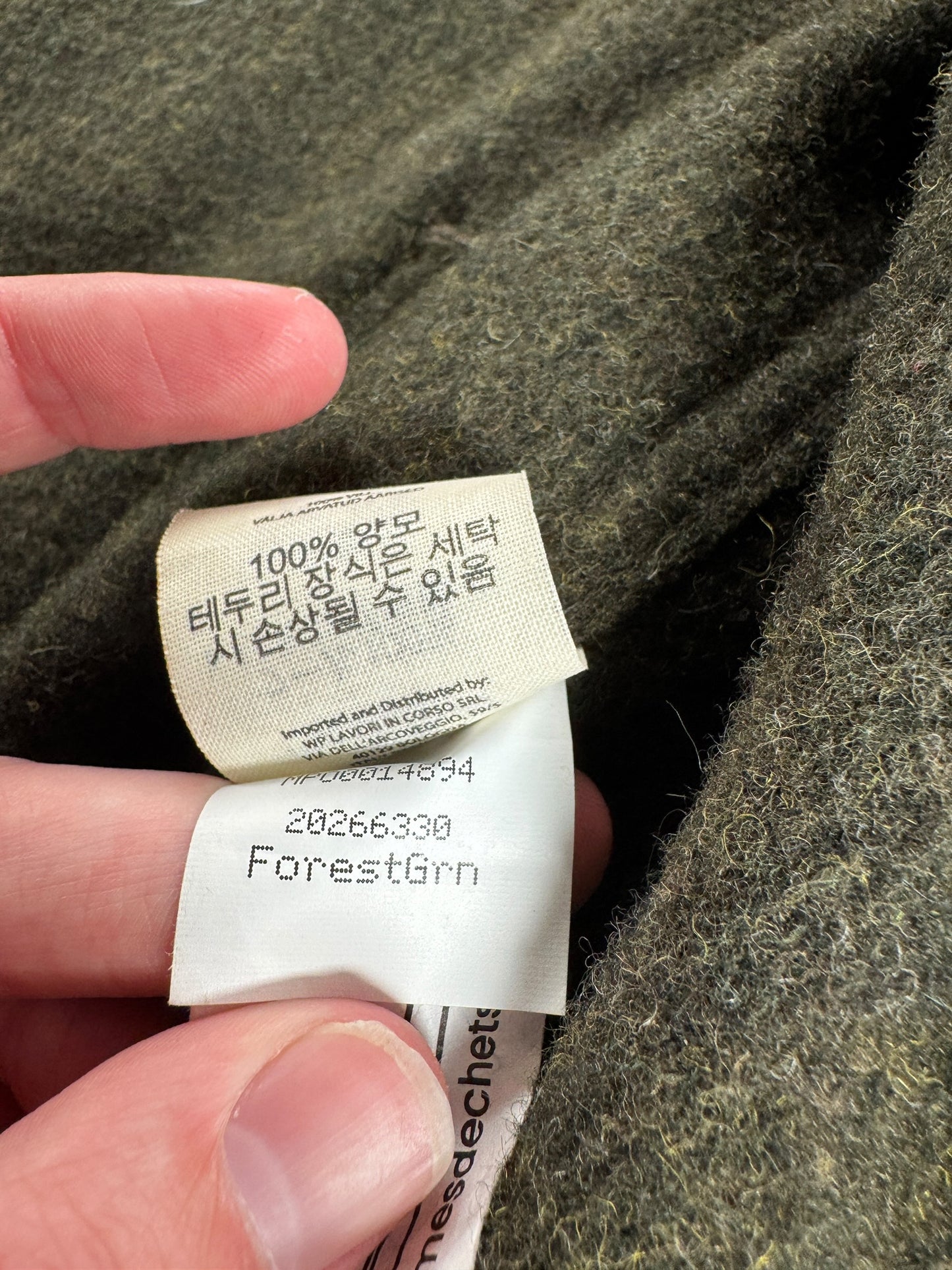 Tag on Filson Forest Green Mackinaw Cruiser SZ L