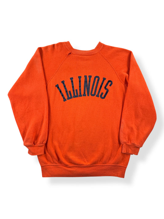 Front of Vintage Flocked Illinois Crewneck SZ S