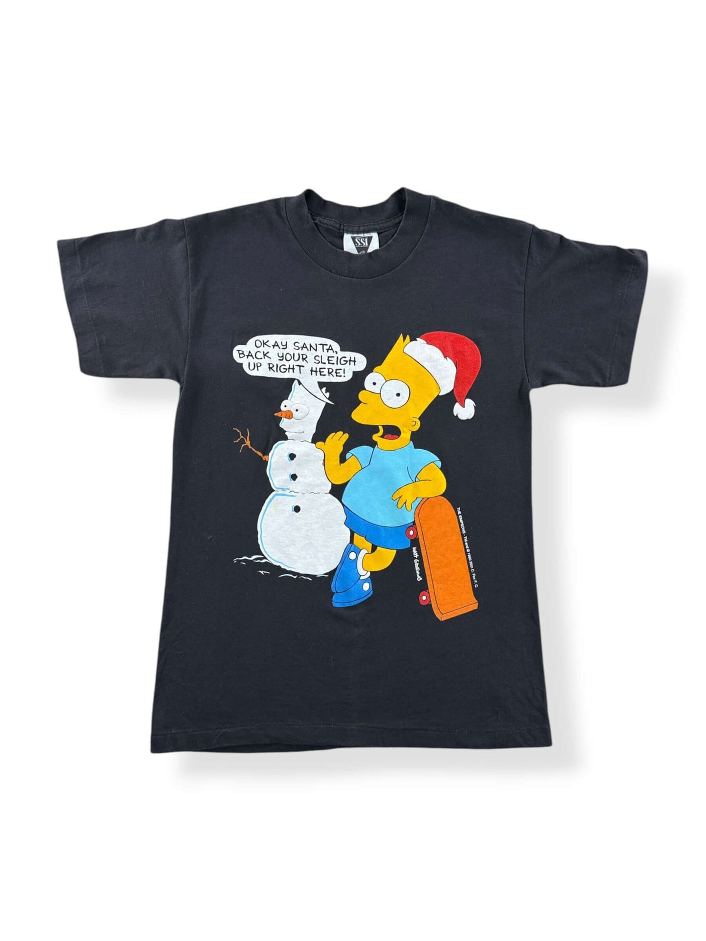 Front of Vintage Bart Santa Tee SZ S (Fits XS)