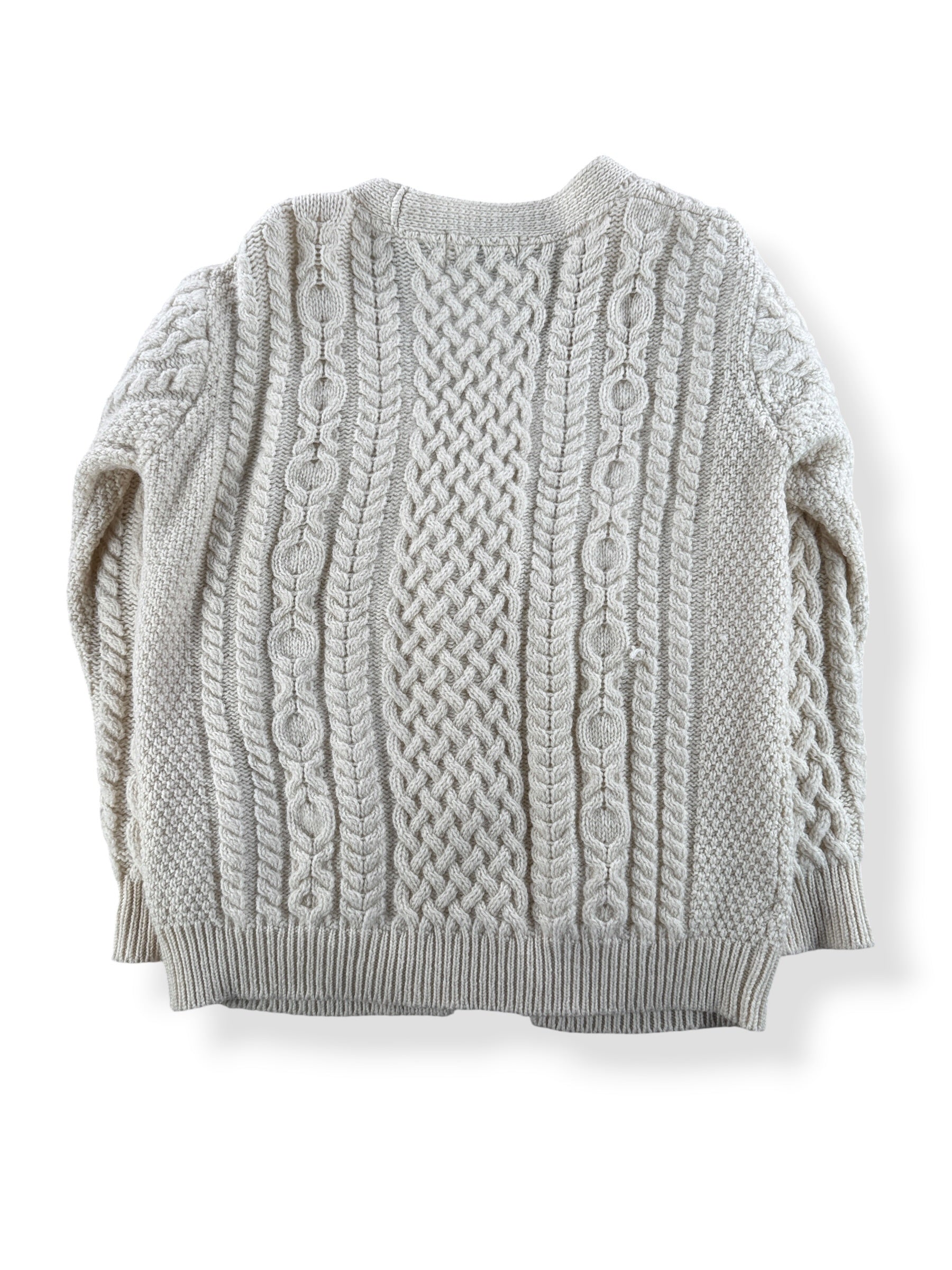 Back of Vintage 90s Aran Cardigan SZ L (Fits M)