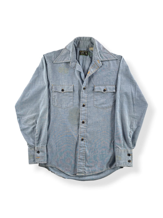 Front of Vintage 70s Embroidered Chambray Shirt
