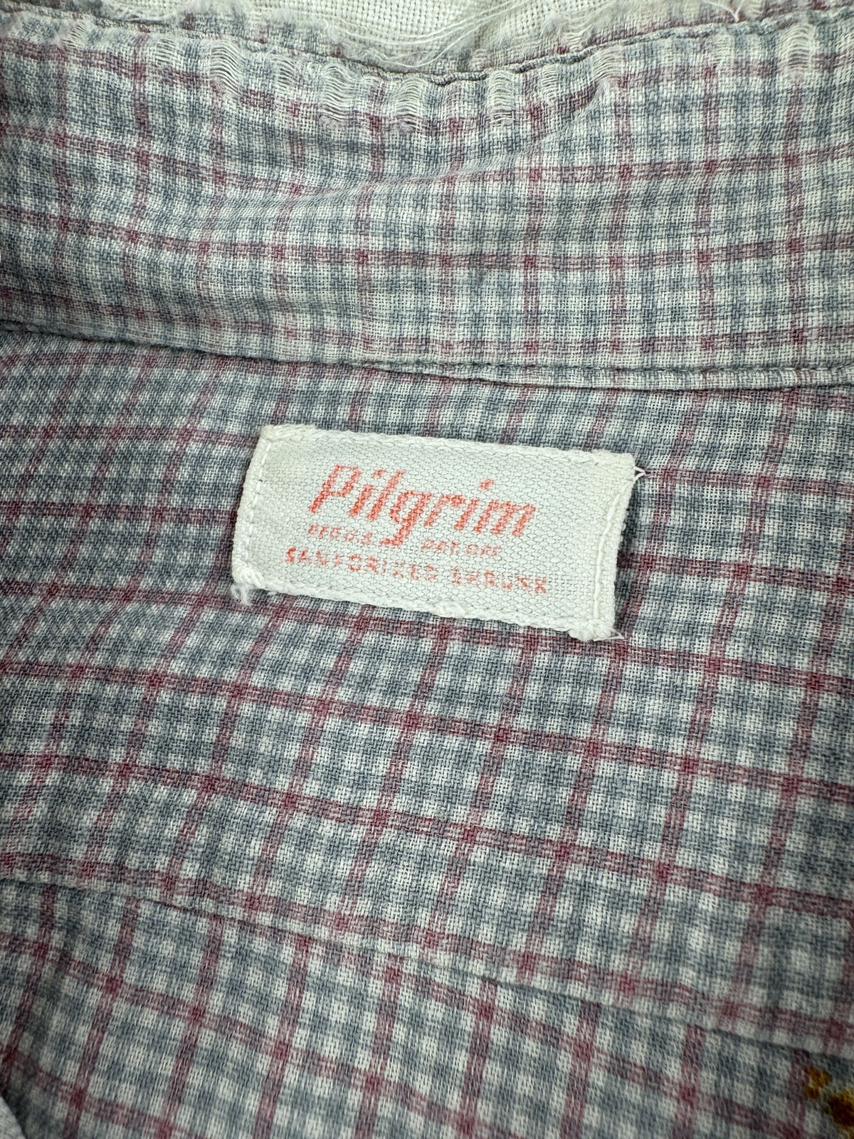 Tag on Vintage 1940s Pilgrim Button Up Shirt SZ XL