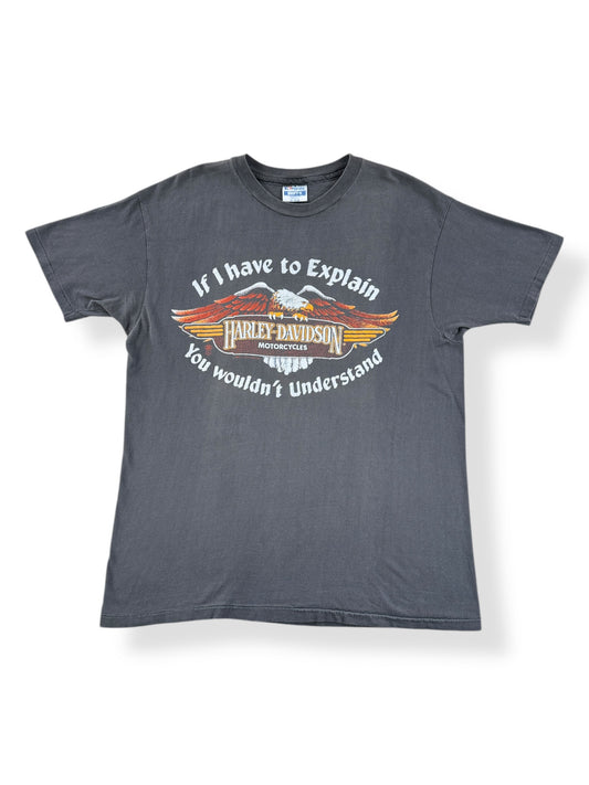 Front of Vintage If I Have To Explain ABC Harley Davidson Tee SZ XL (Fits L)