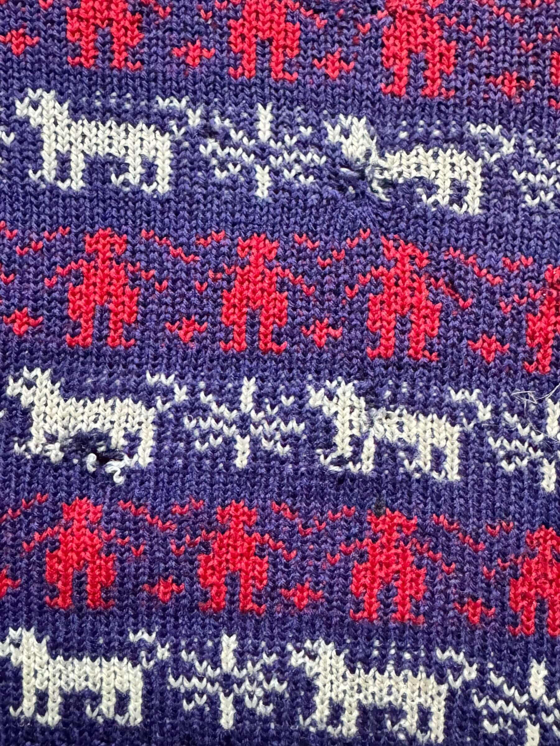 Holes 1950s Novelty Animal Sweater M