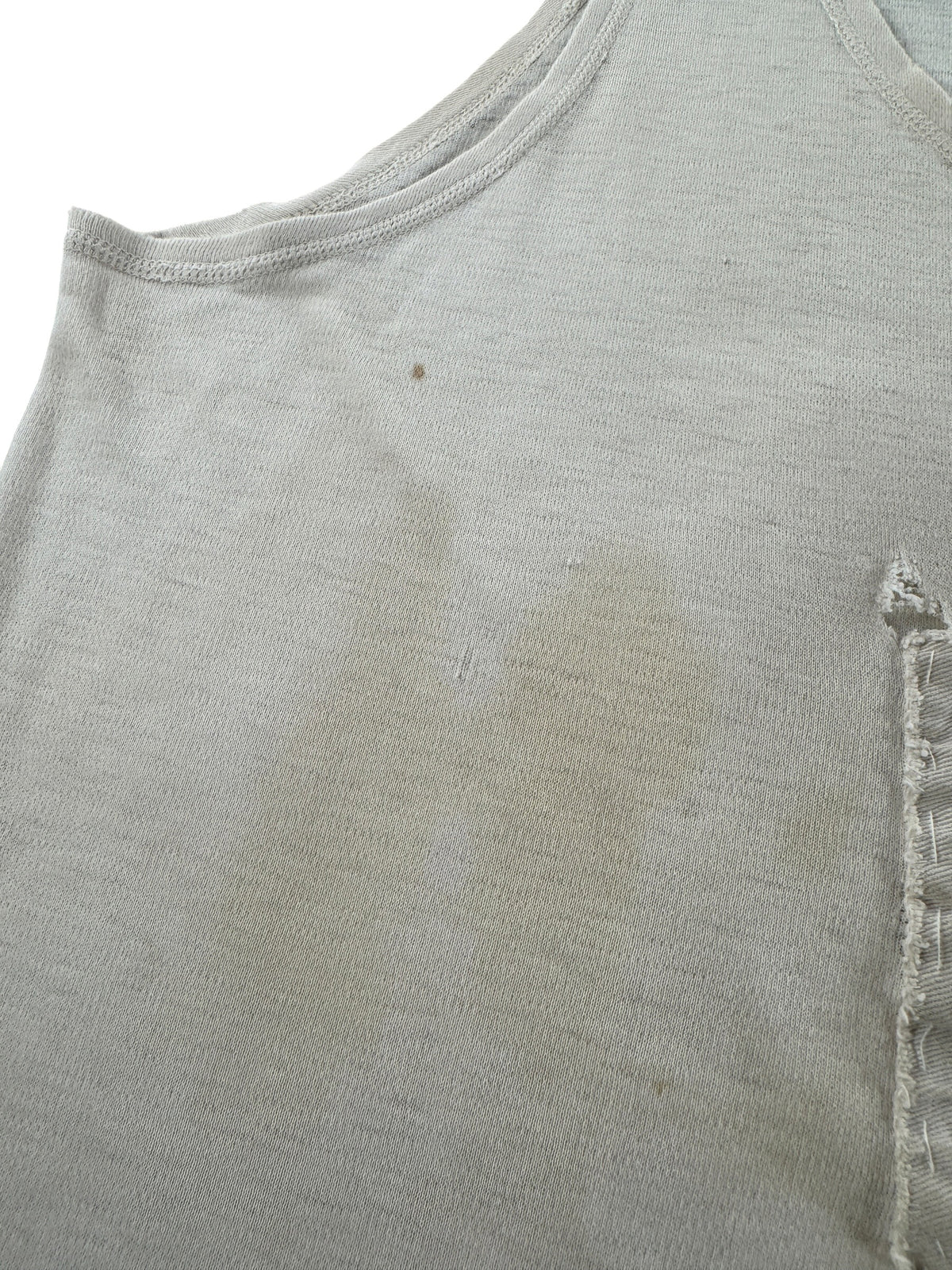 Minor staining on front of Vintage 40s Distressed Rowing Tank Top SZ M