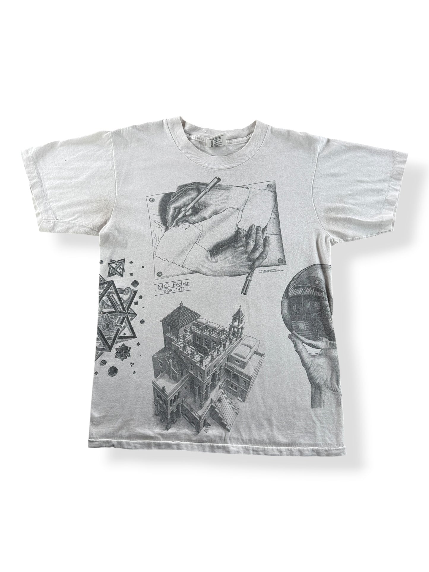 Front of Vintage Andazia MC Escher AOP Tee SZ M