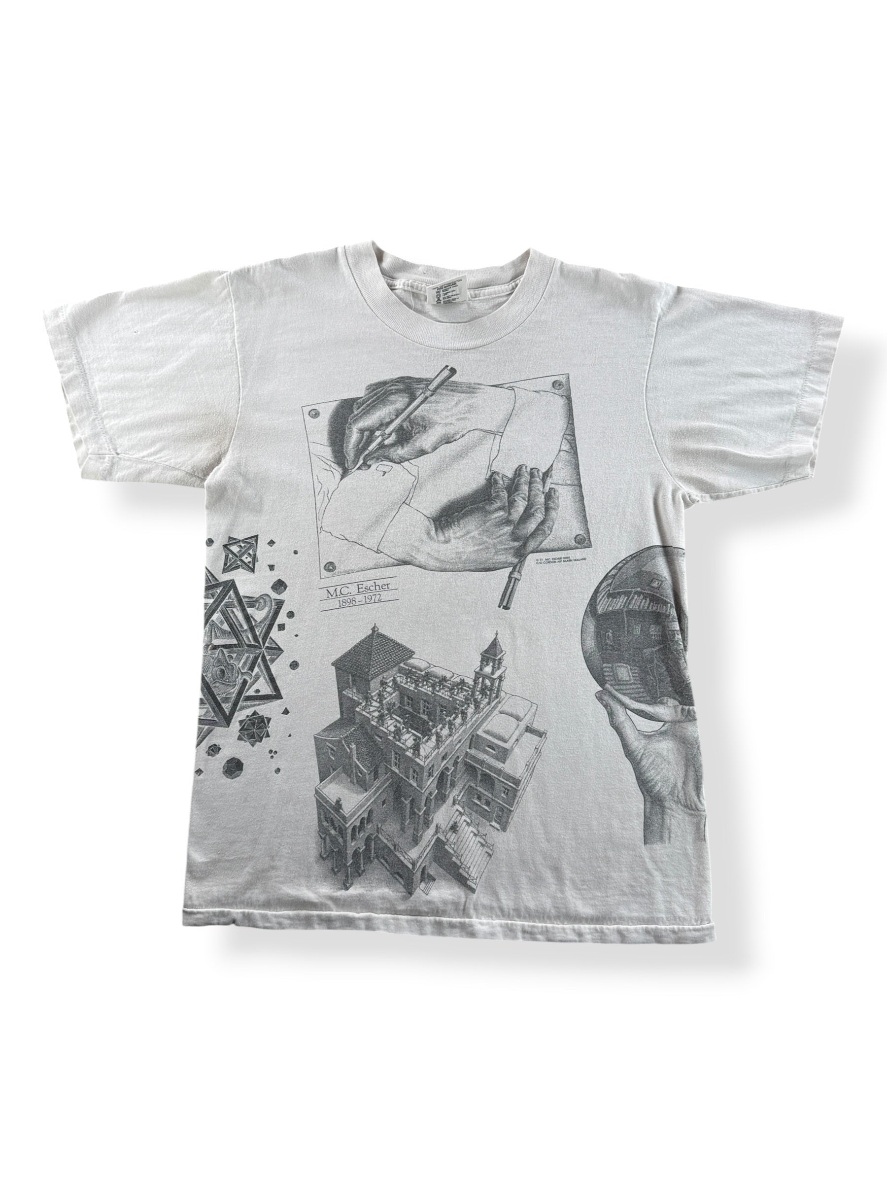 Front of Vintage Andazia MC Escher AOP Tee SZ M