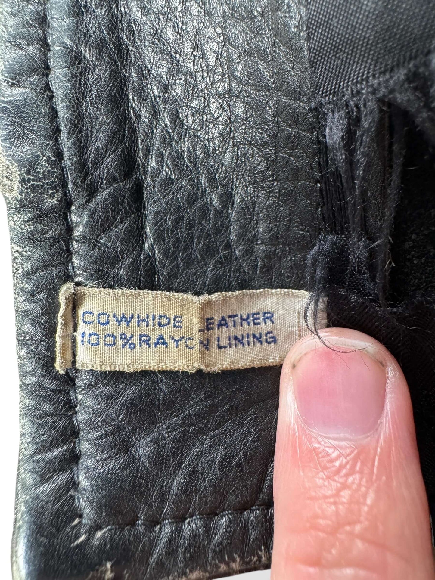 Vintage Black Cowhide Leather Coat SZ M