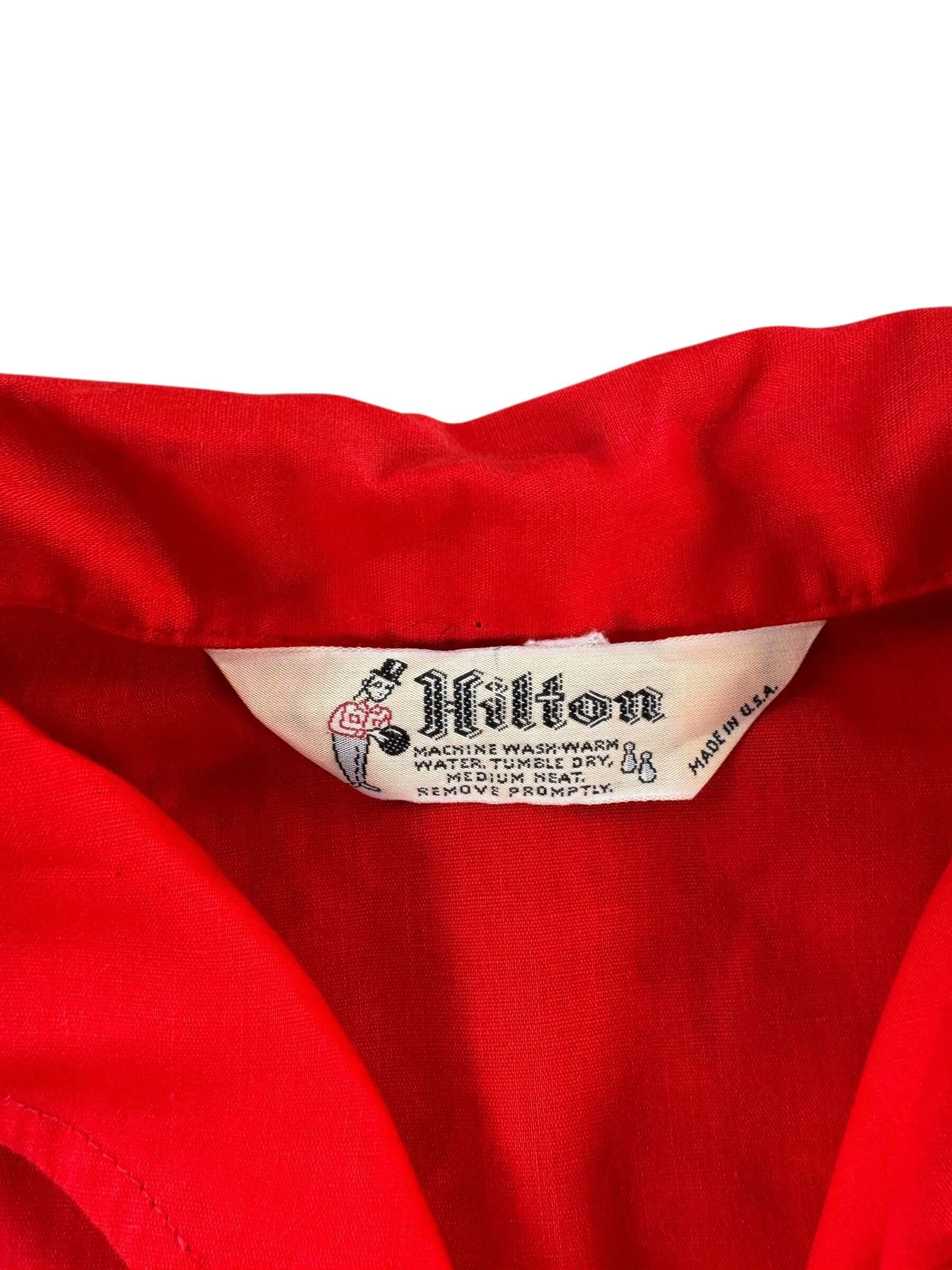 Label on Vintage Paradise Bowl Ladies Bowling Shirt SZ S