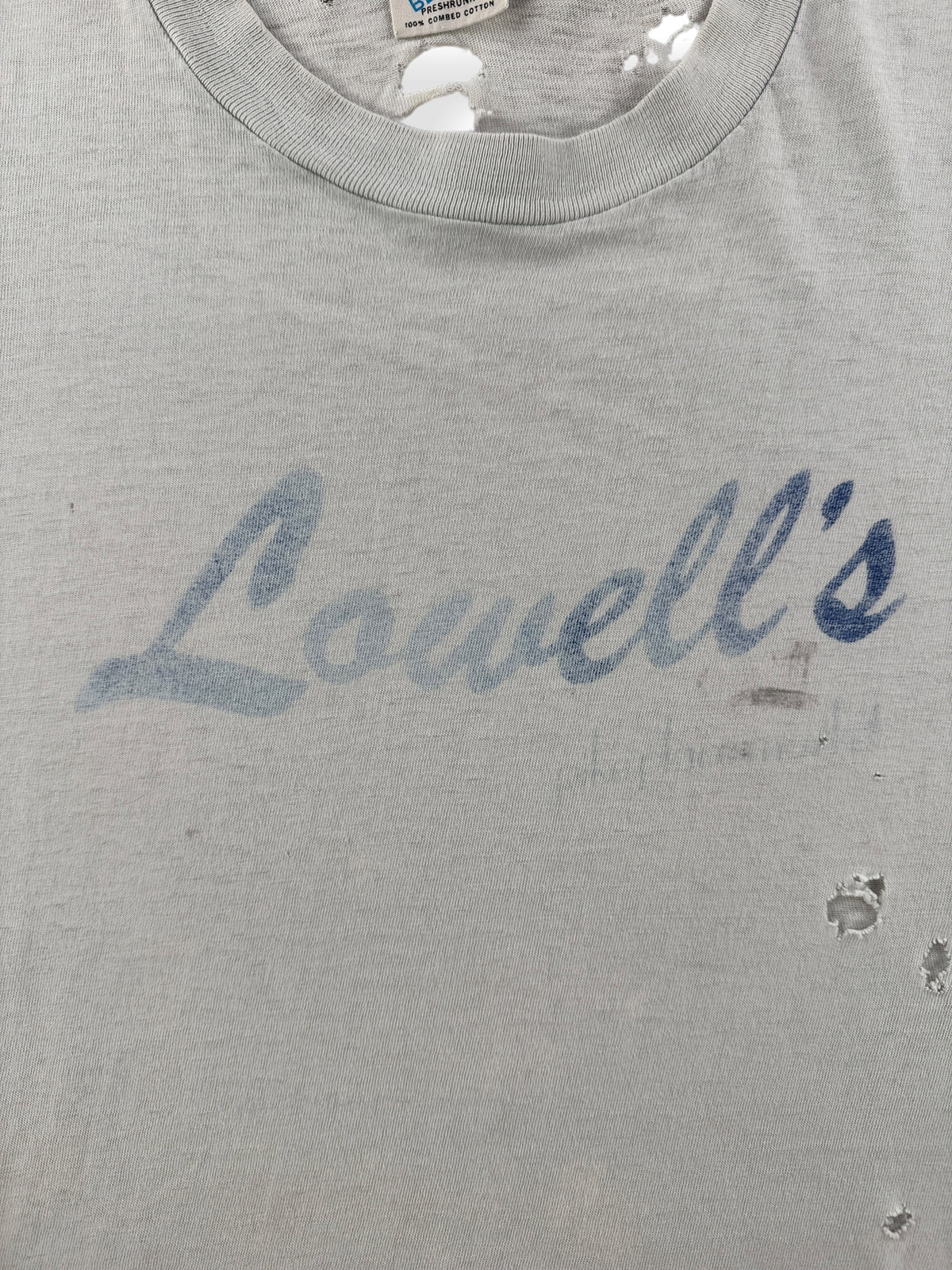 Front graphic on Vintage Thrashed Lowell's Pike Place Tee SZ L (Fits M)