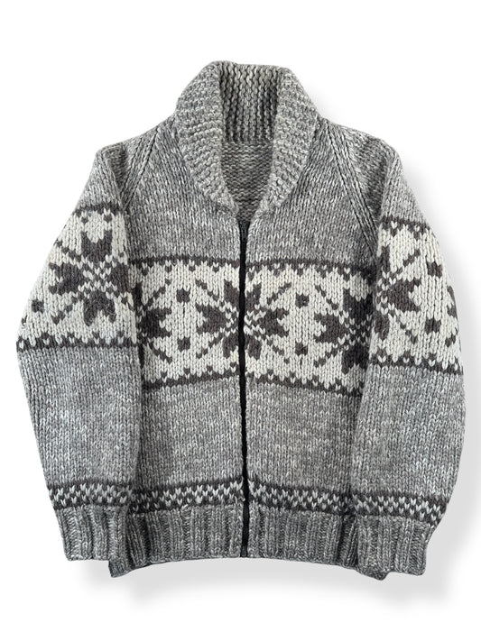 Front of Vintage Snowflake Pattern Cowichan Style Sweater SZ M