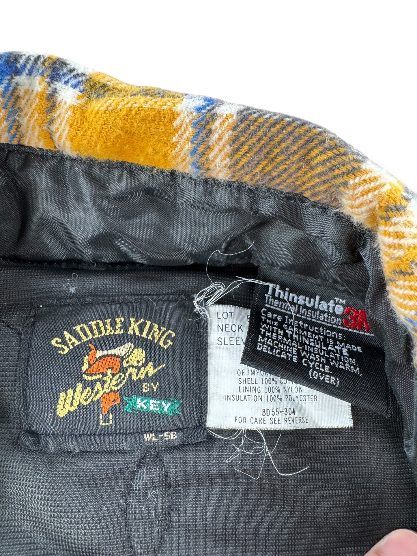 Tag on Vintage Saddle King Quilted Cotton Flannel SZ L