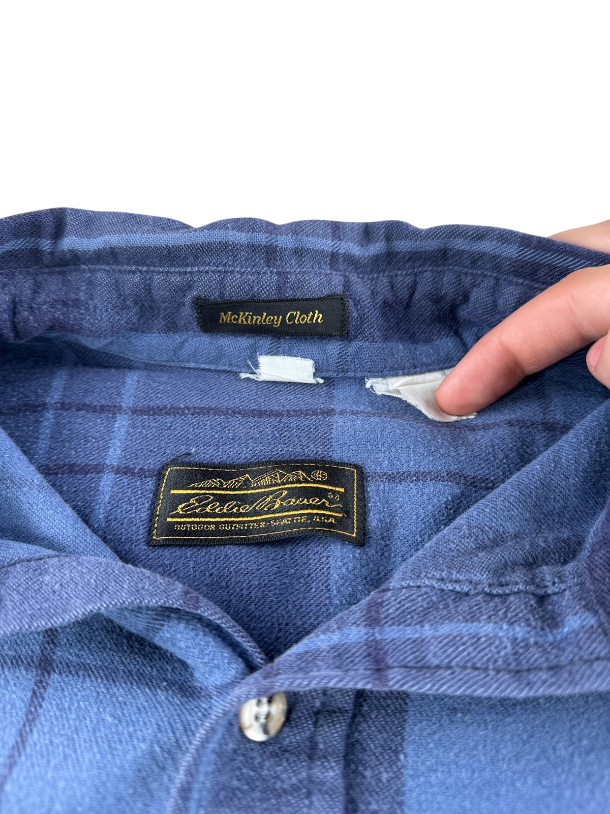 Tags on Vintage 90s Eddie Bauer Flannel SZ XL