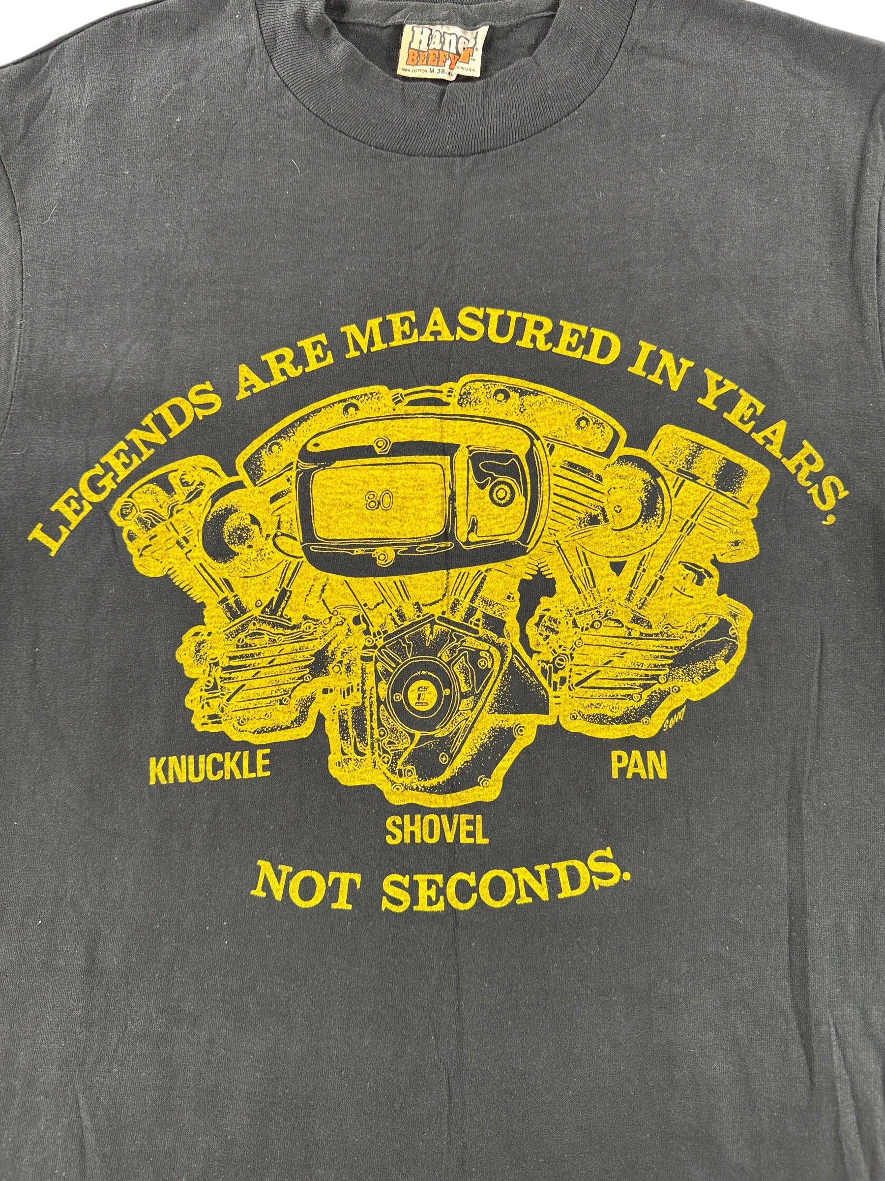 Graphic of Vintage Harley Davidson Legends Tee Yellow SZ M (Fits S)