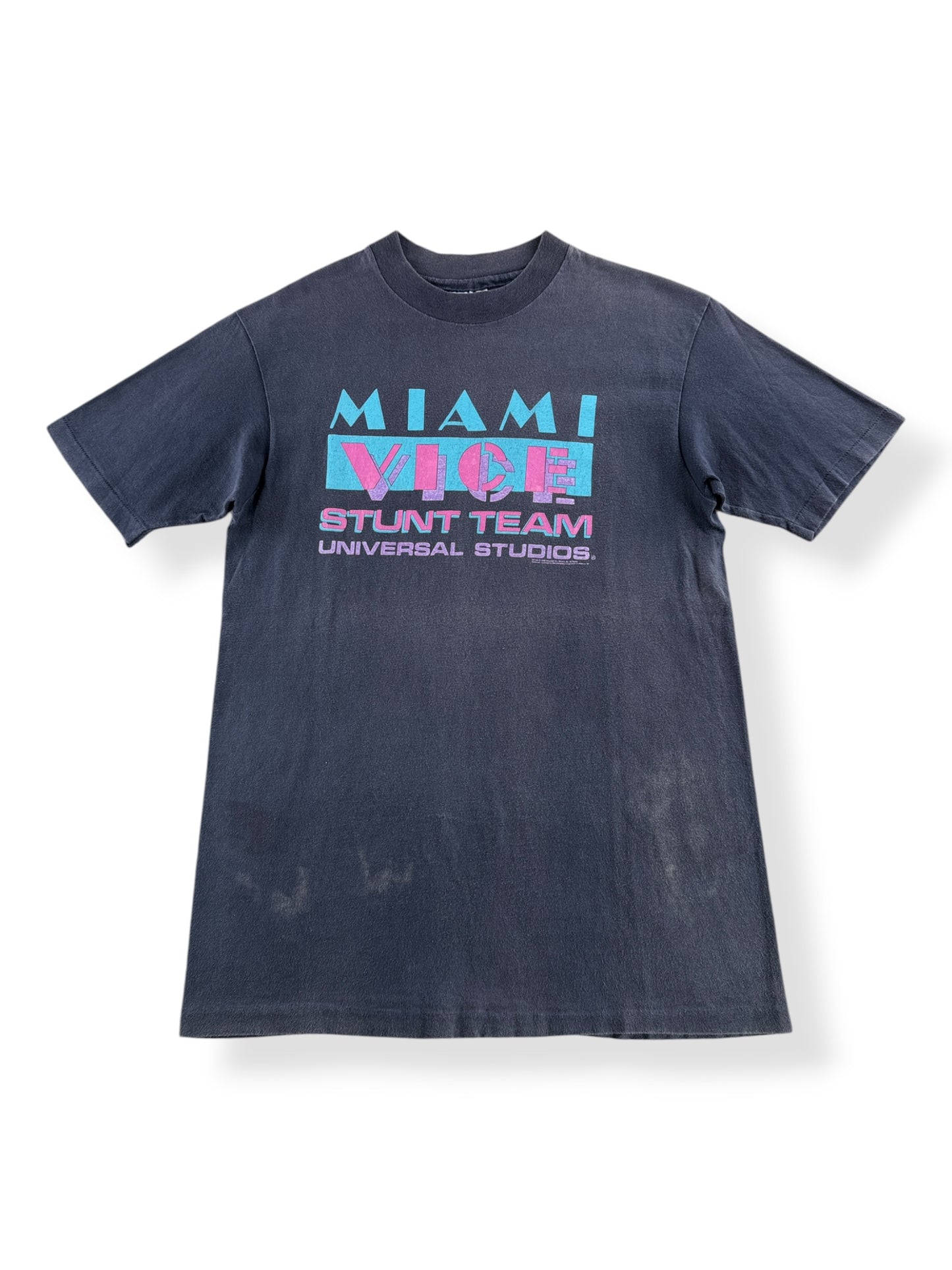 Front of Vintage Miami Vice Stunt Team Tee SZ M (Fits S)