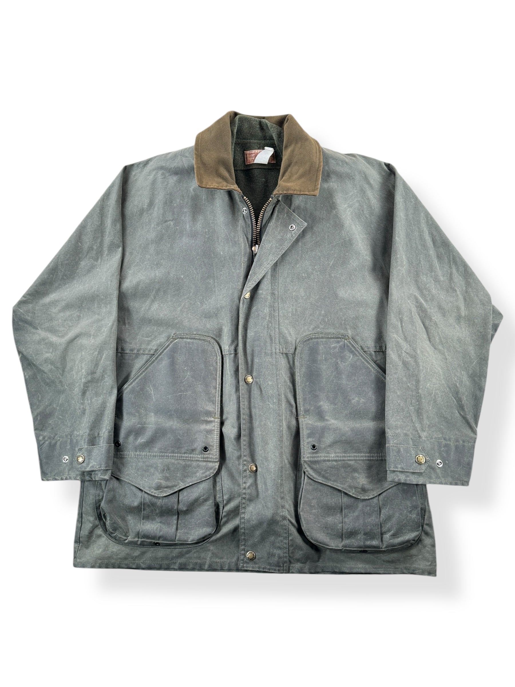 Front of Vintage Filson Shelter Cloth Upland Hunting Jacket with Liner SZ L