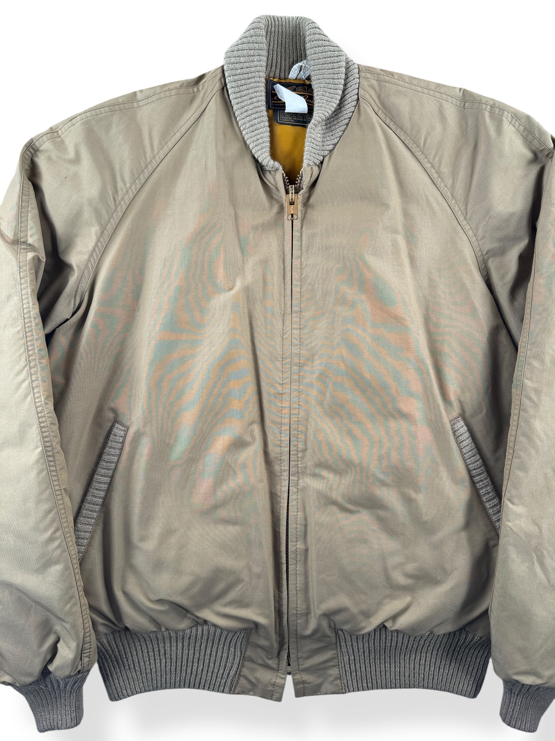 Front Close Up of Vintage 70s Eddie Bauer Bomber Jacket SZ L