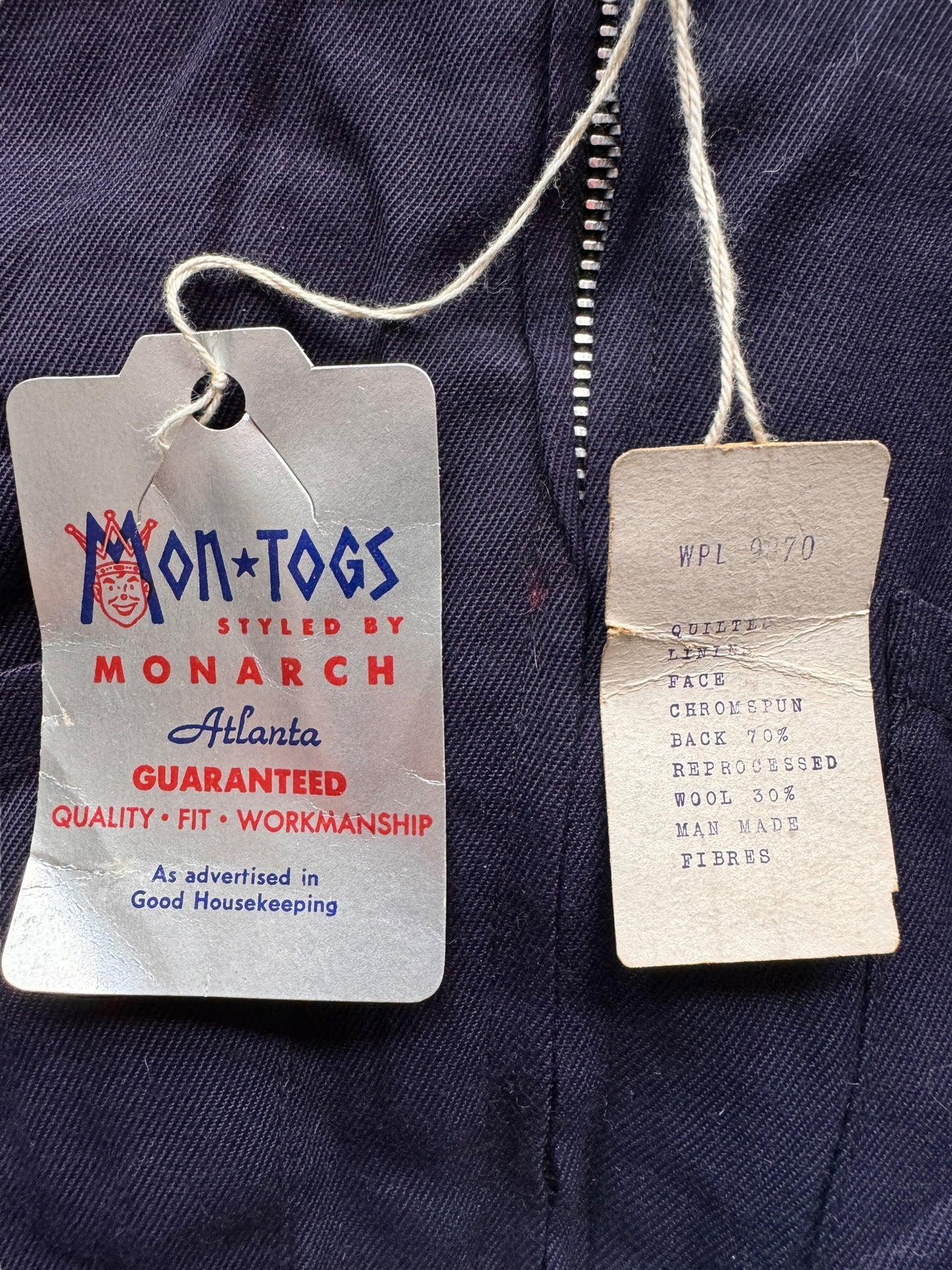 NOS tags on Vintage Child Sized NOS Mon Togs Rickey Jacket SZ 2 Kids