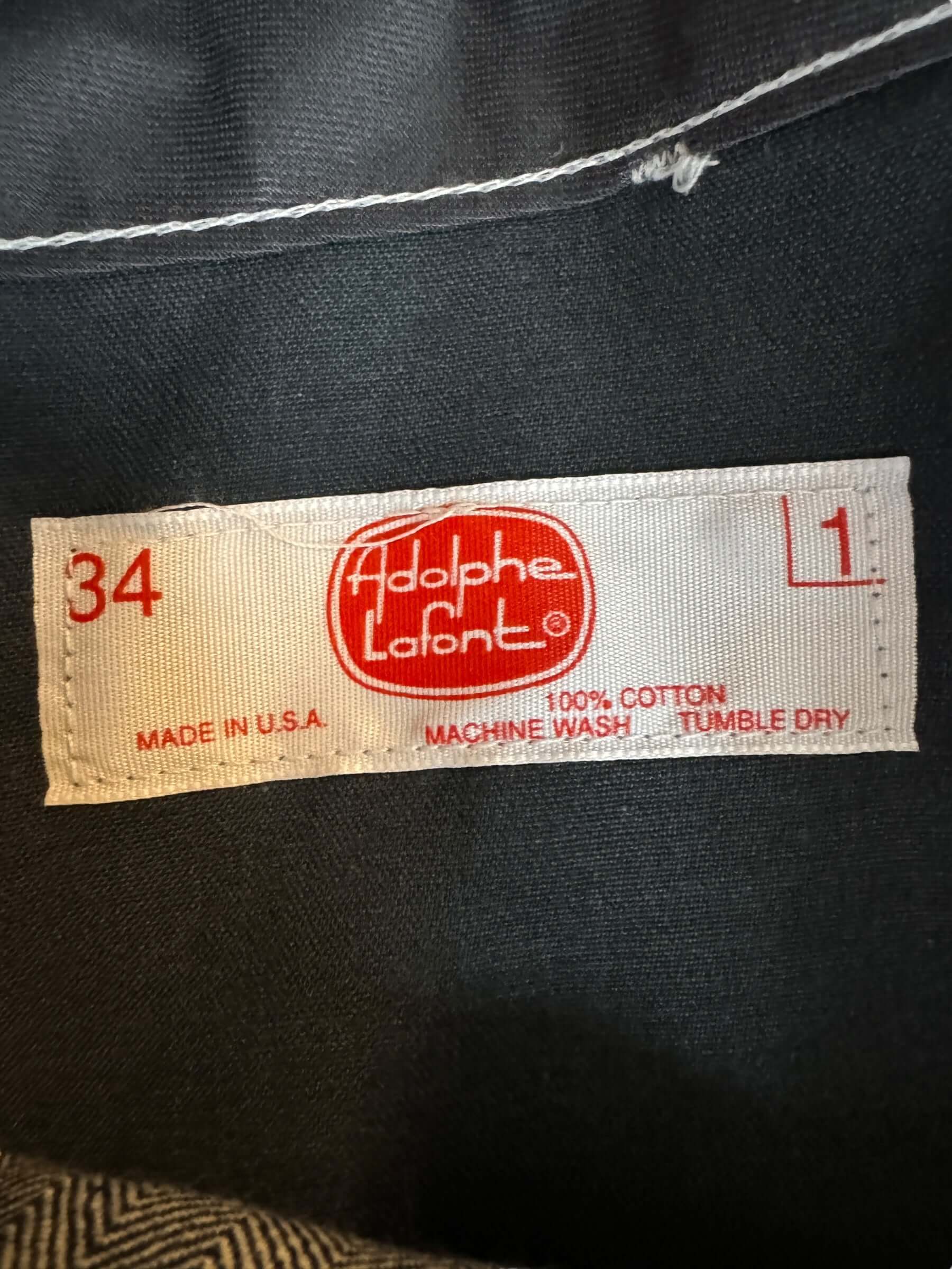 inside label of Vintage Adolphe Lafont HBT Workwear Trousers W34