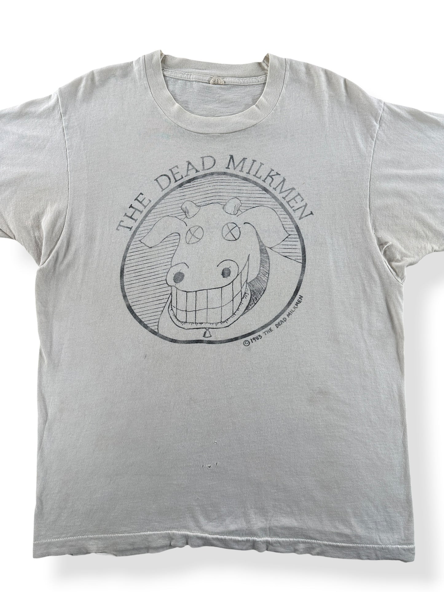 Front Close Up of Vintage Dead Milkmen Metaphysical Graffiti Tee SZ L