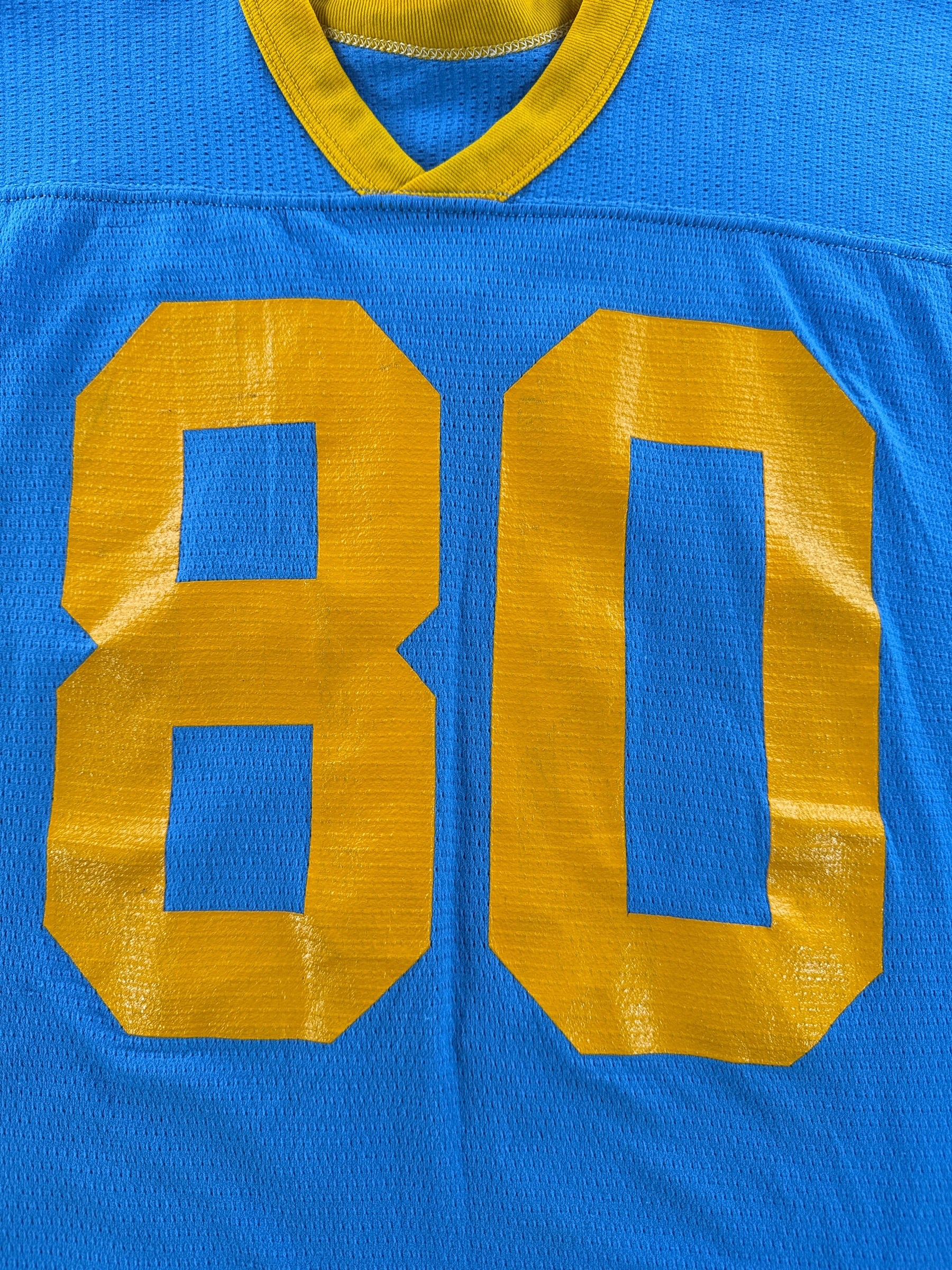 Graphic of Vintage Russell Athletic Football Jersey SZ L (Fits M)