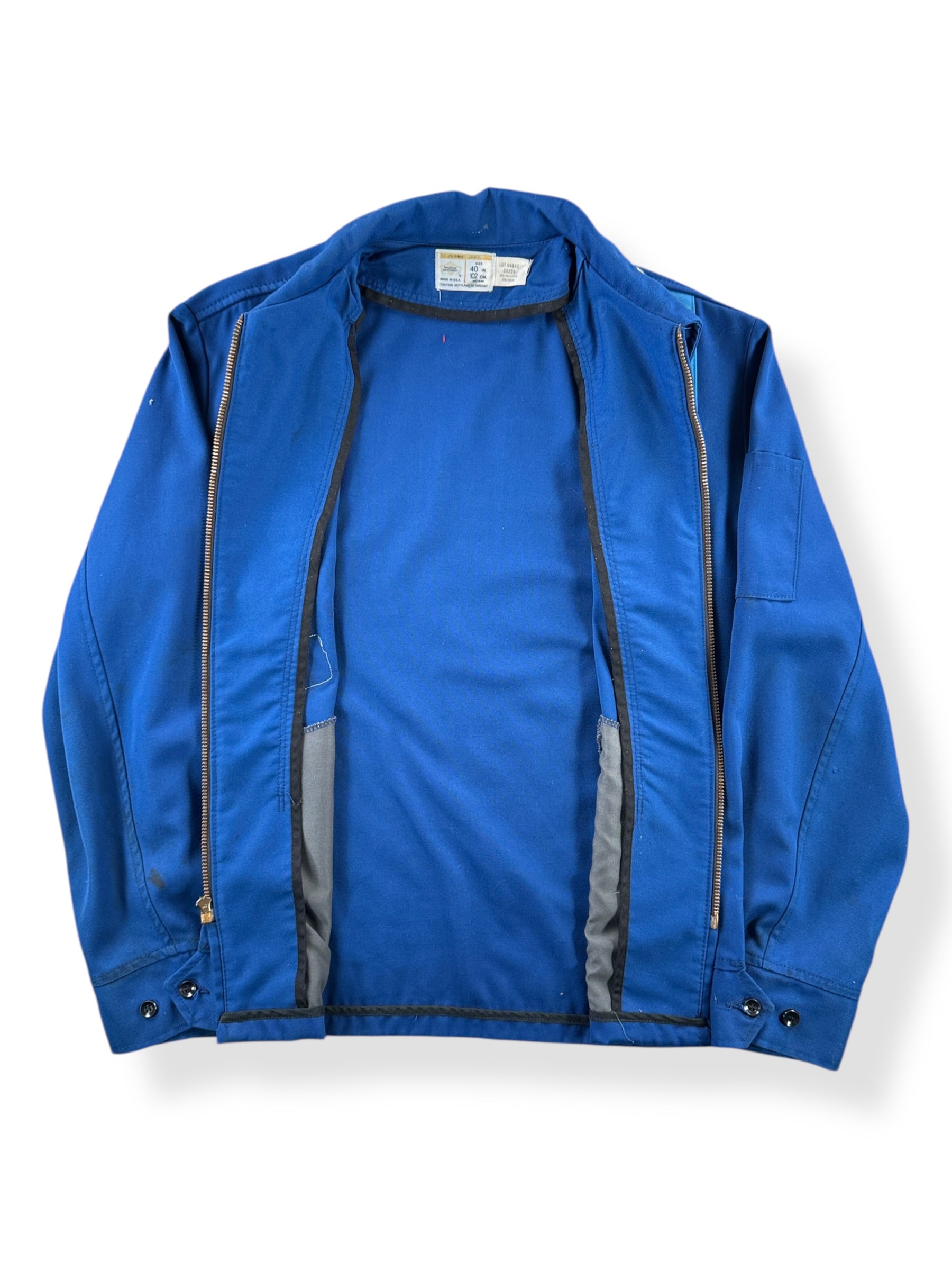 Inside of Vintage Patched Gas Station Jacket SZ M