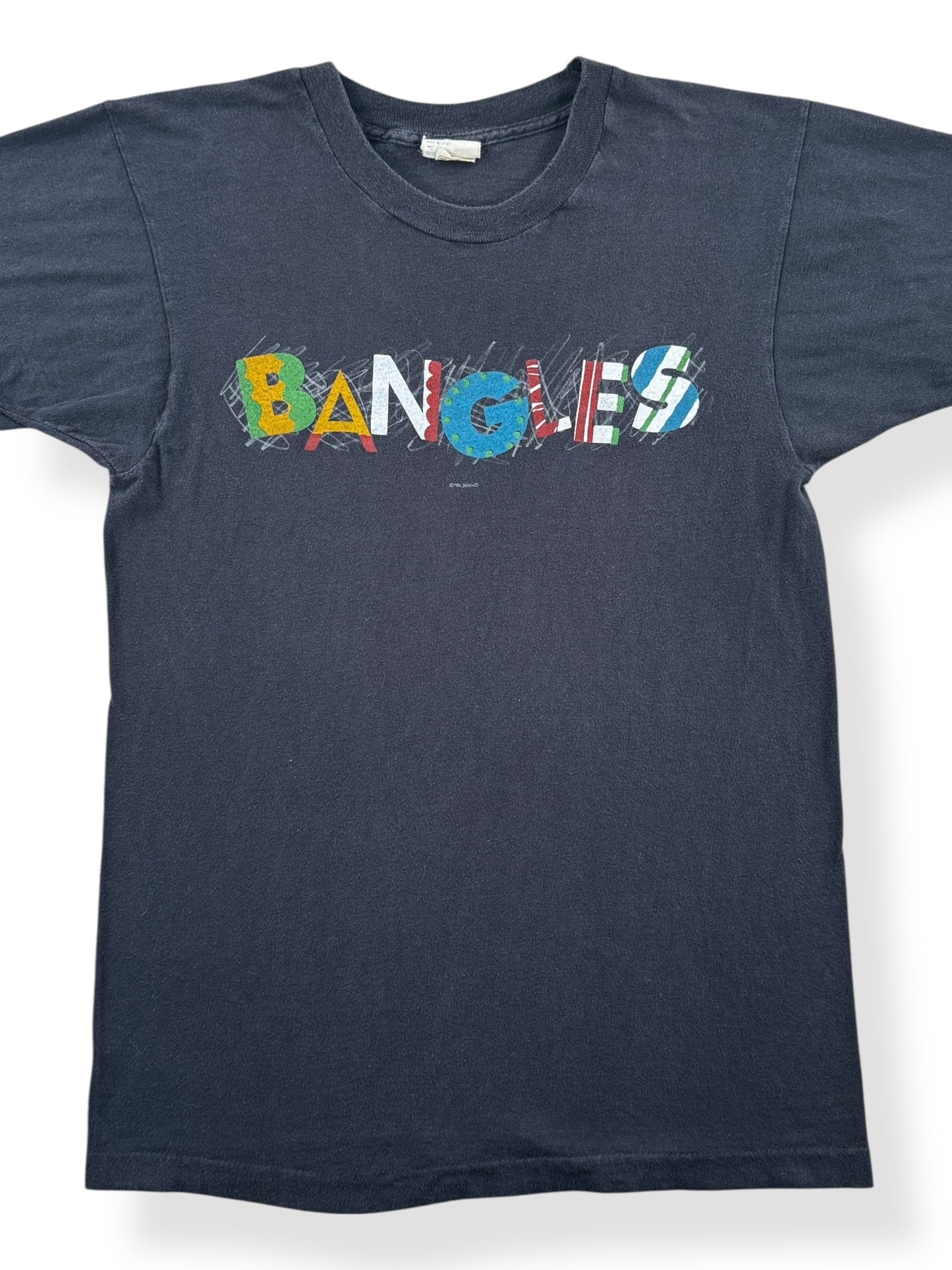 Front Close Up of Vintage Bangles 1986 Tour Tee SZ S