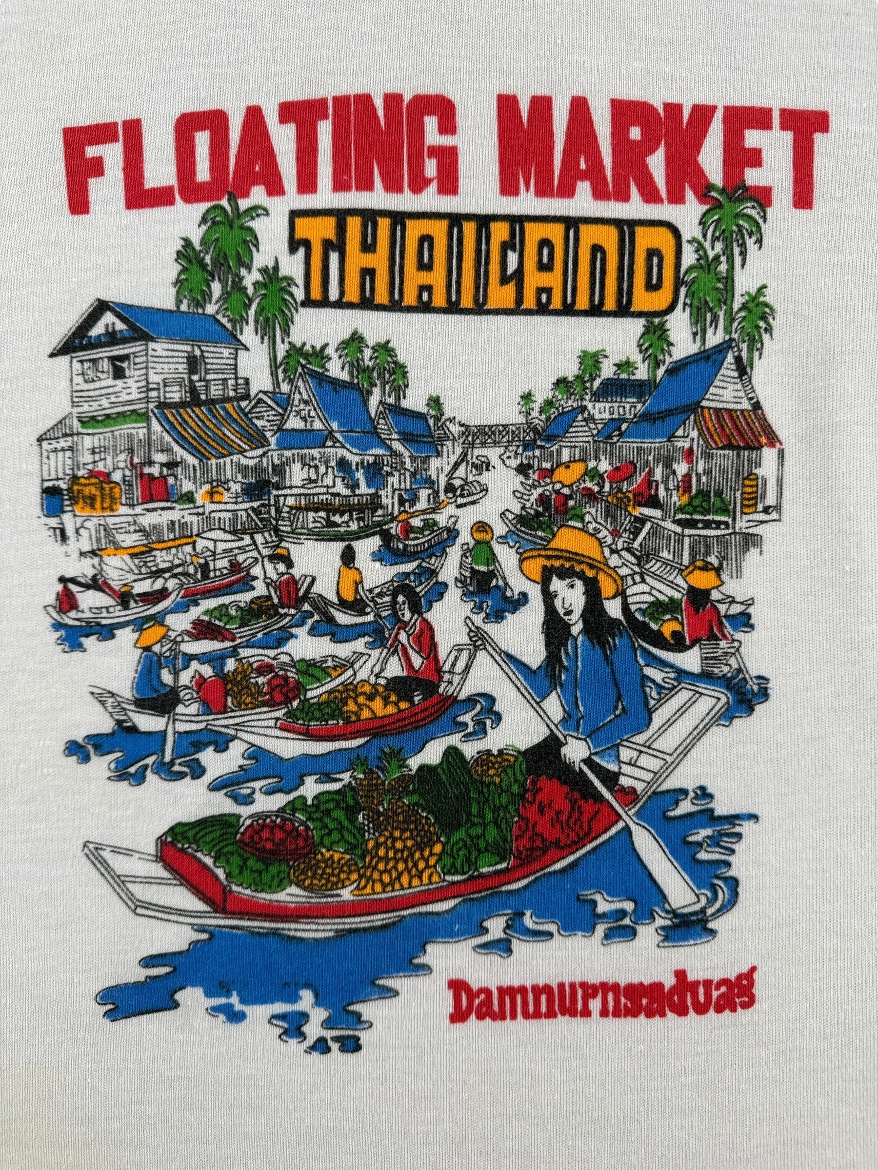 Front Graphic of Vintage Thailand Floating Market Tee SZ XS