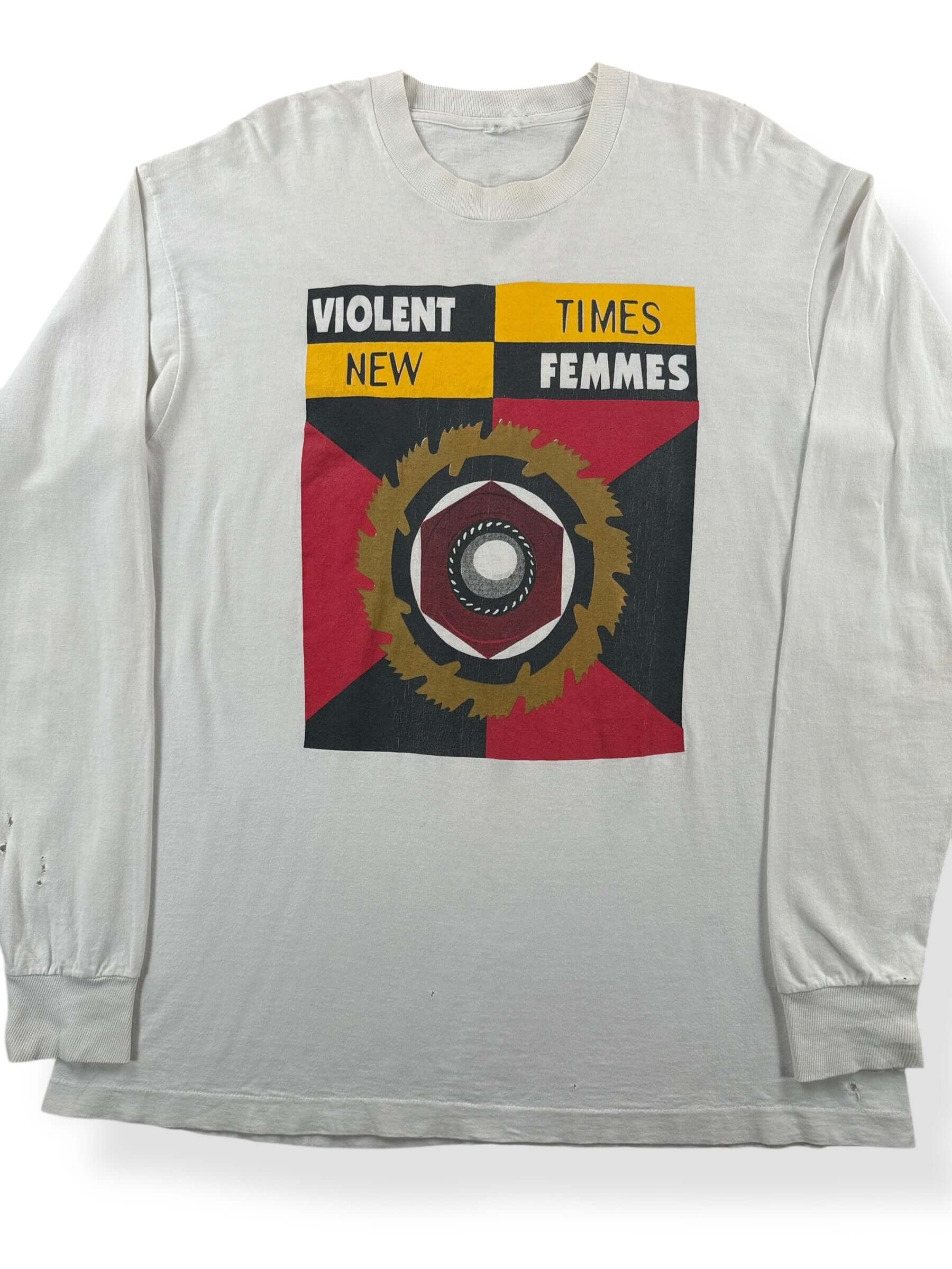 Front Close Up of Vintage Violent Femmes New Times 1995 Tour Longsleeve Tee SZ XL