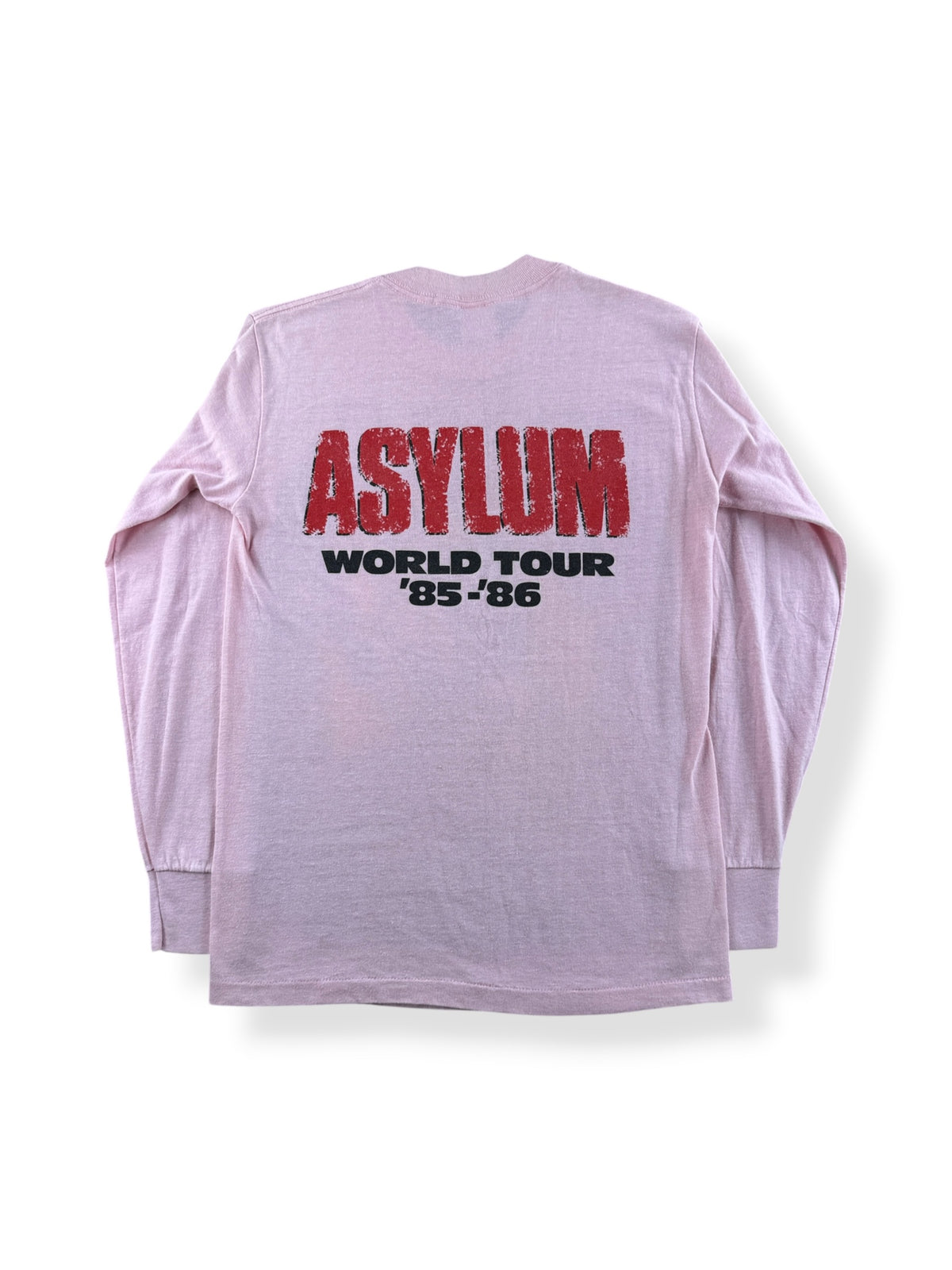Back of Vintage 80s Kiss 'Slave Girl' Pink Longsleeve Baby Tee SZ S