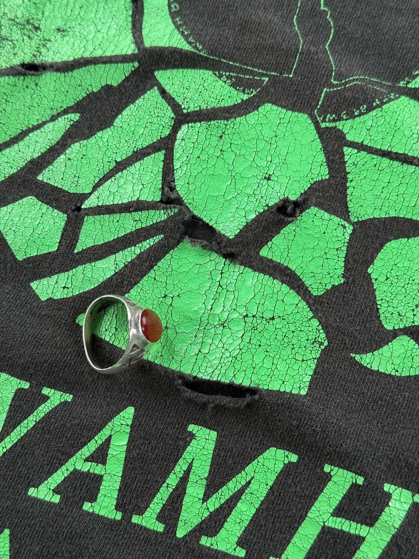 Holes on front of Vintage 90s WAMH Tee SZ L